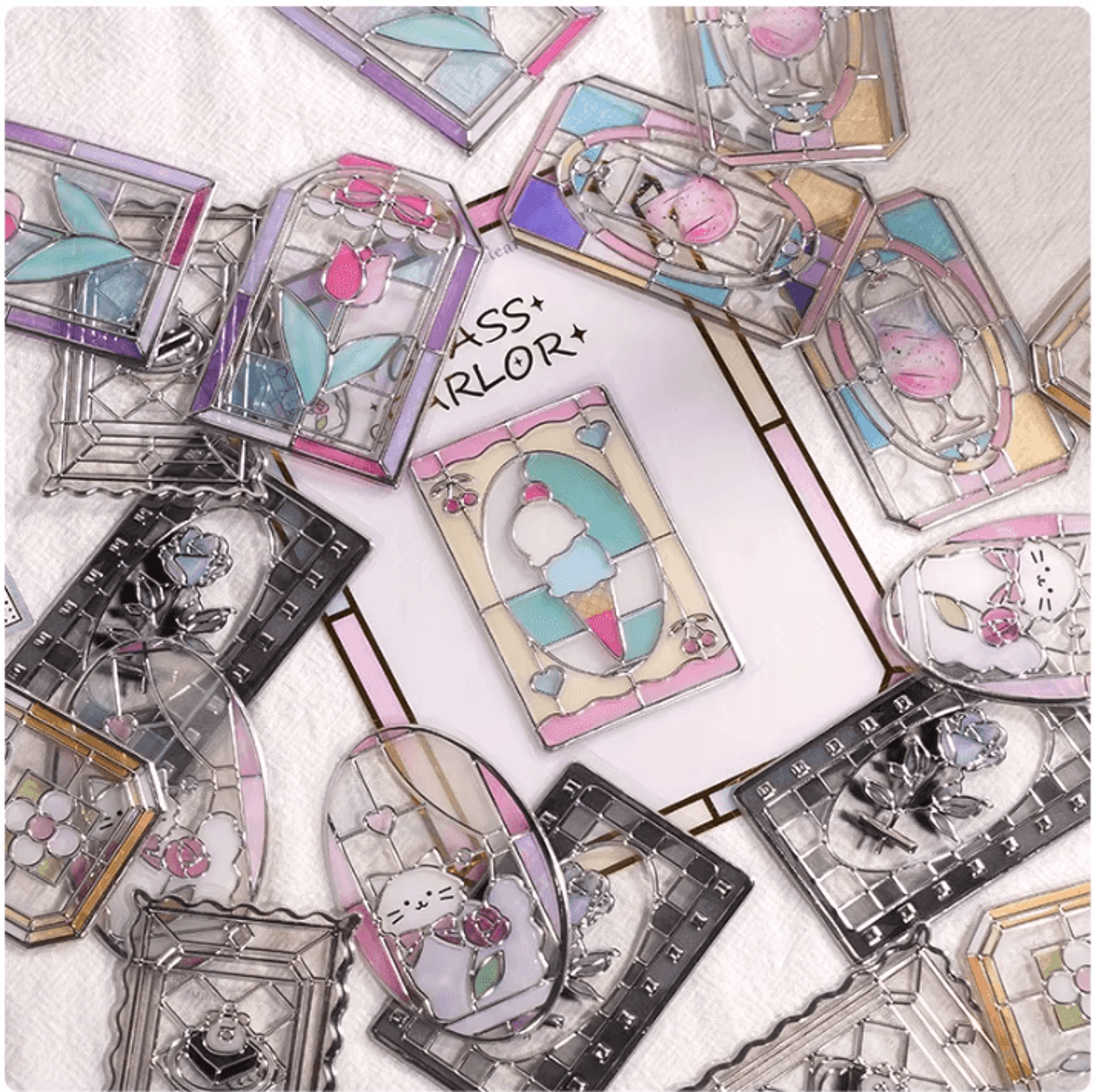 3D Kawaii Stained Glass Sticker Sheet  Japanese Aesthetic Scrapbook  Journal Stickers 2