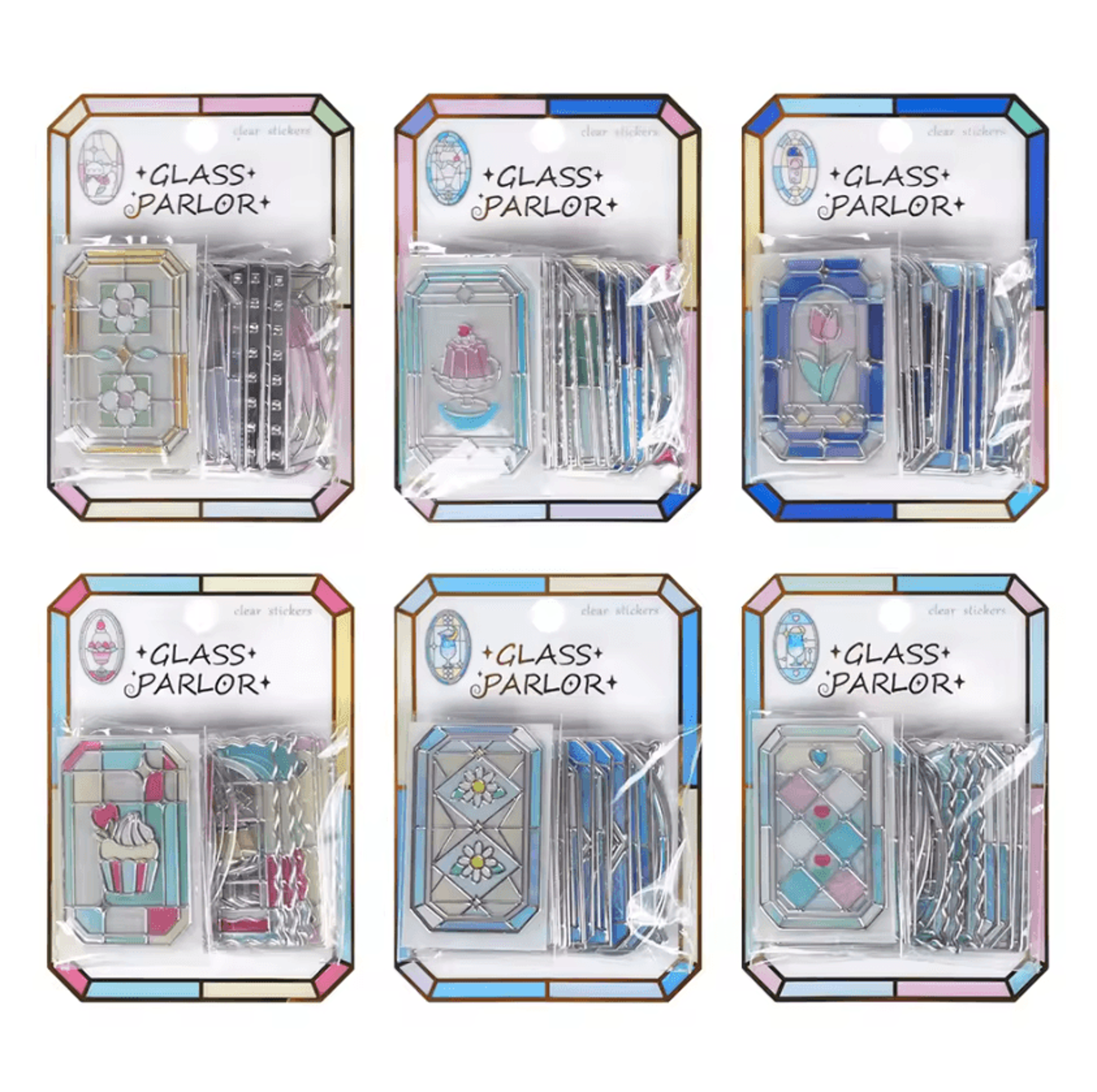 3D Kawaii Stained Glass Sticker Sheet  Japanese Aesthetic Scrapbook  Journal Stickers 5