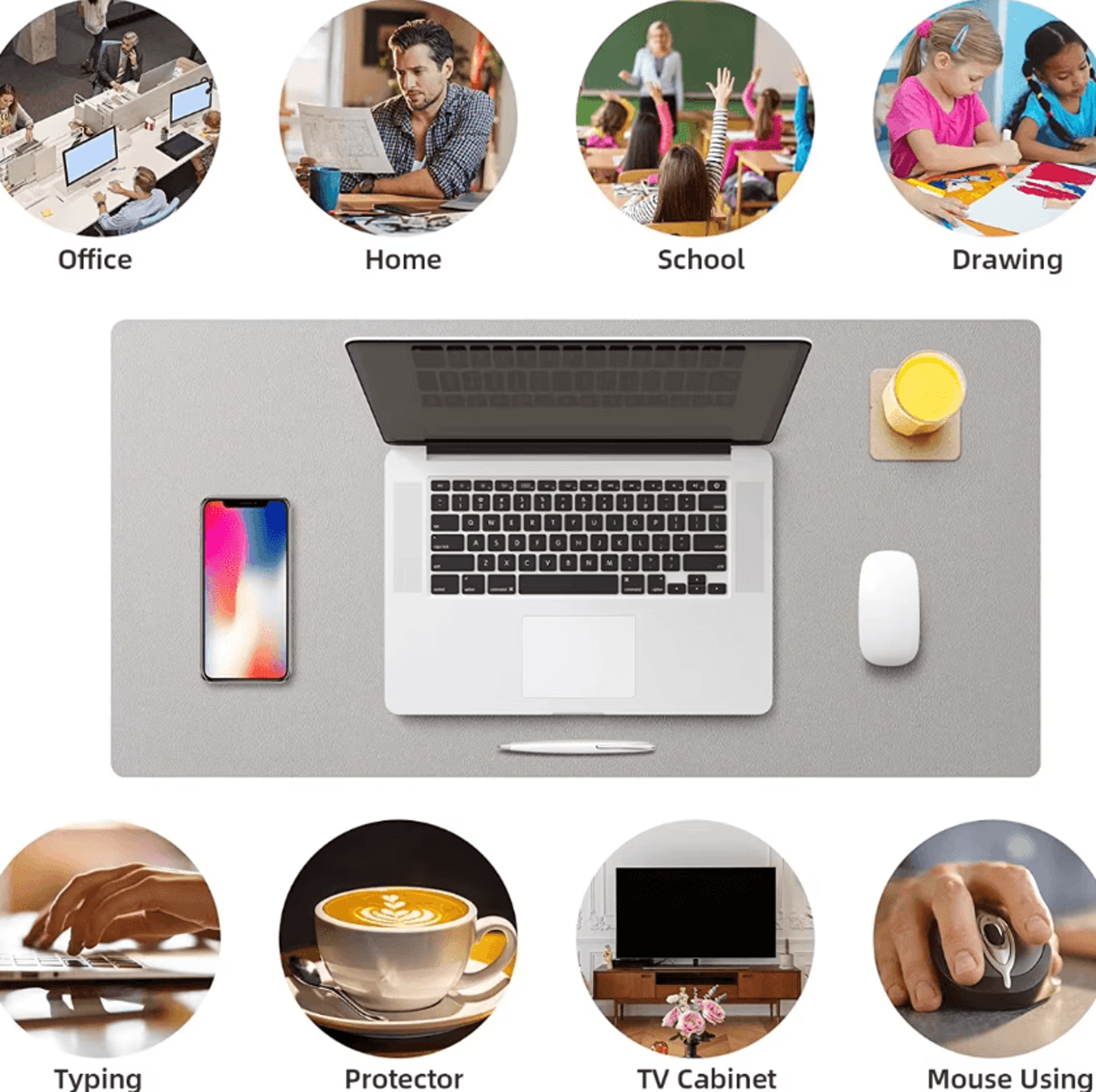 Large PU Leather Desk Mat  Waterproof Office Desk Protector  Extended Mouse Pad 4