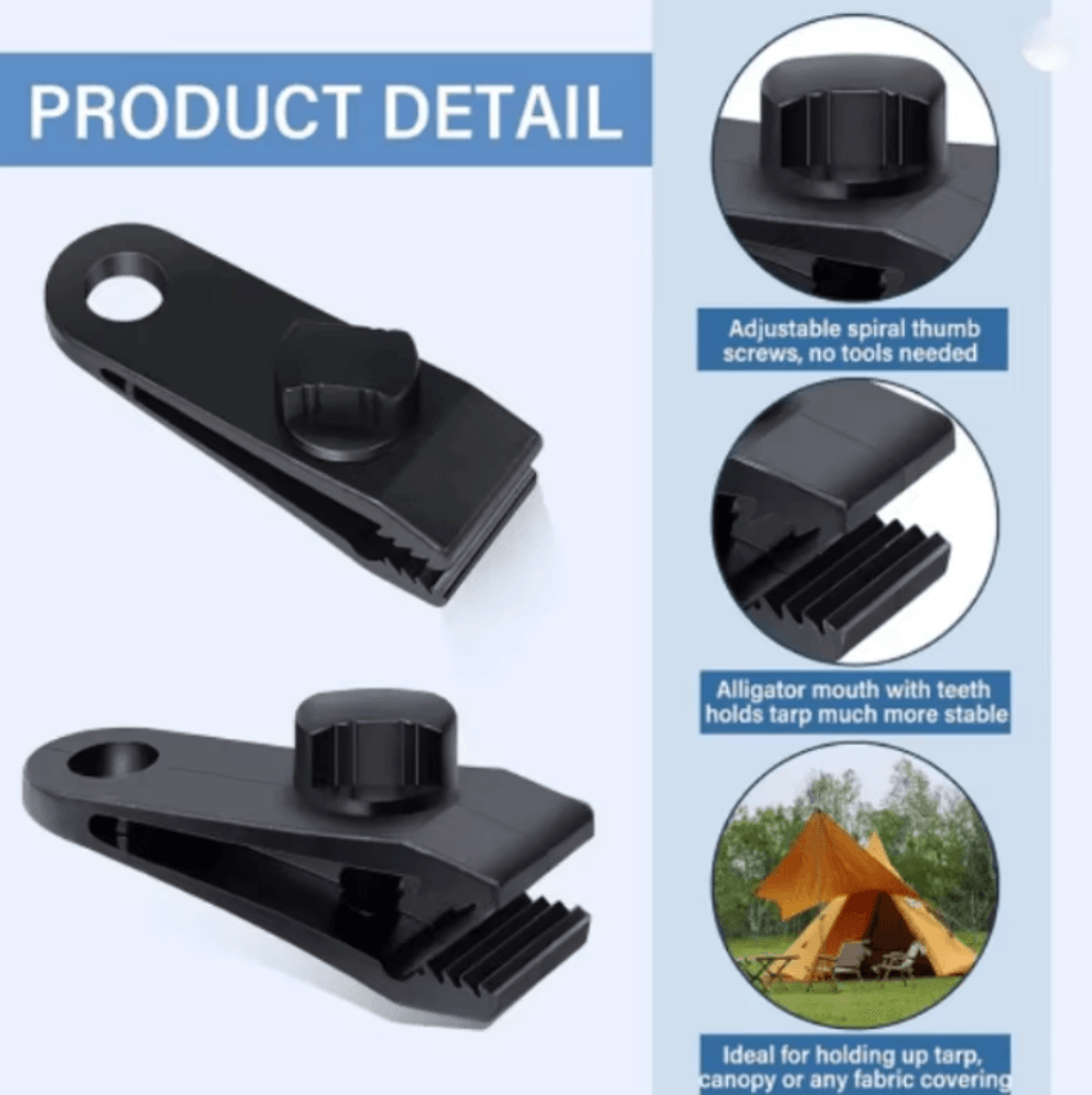 Heavy Duty Tarp Clips  Locking Tent Clamps For Camping Covers And Awnings 1