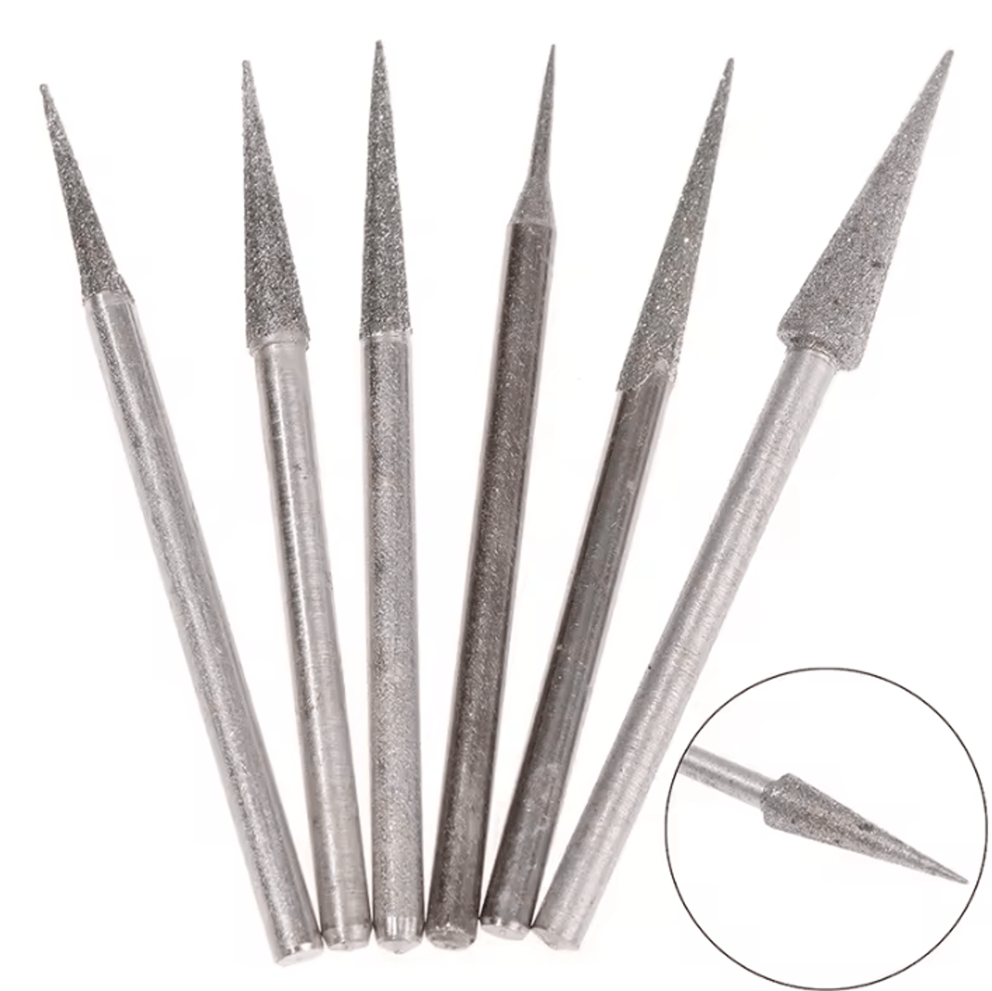 6Piece Diamond Grinding Burr Set  14mm Engraving Bits With 235mm Shank 2