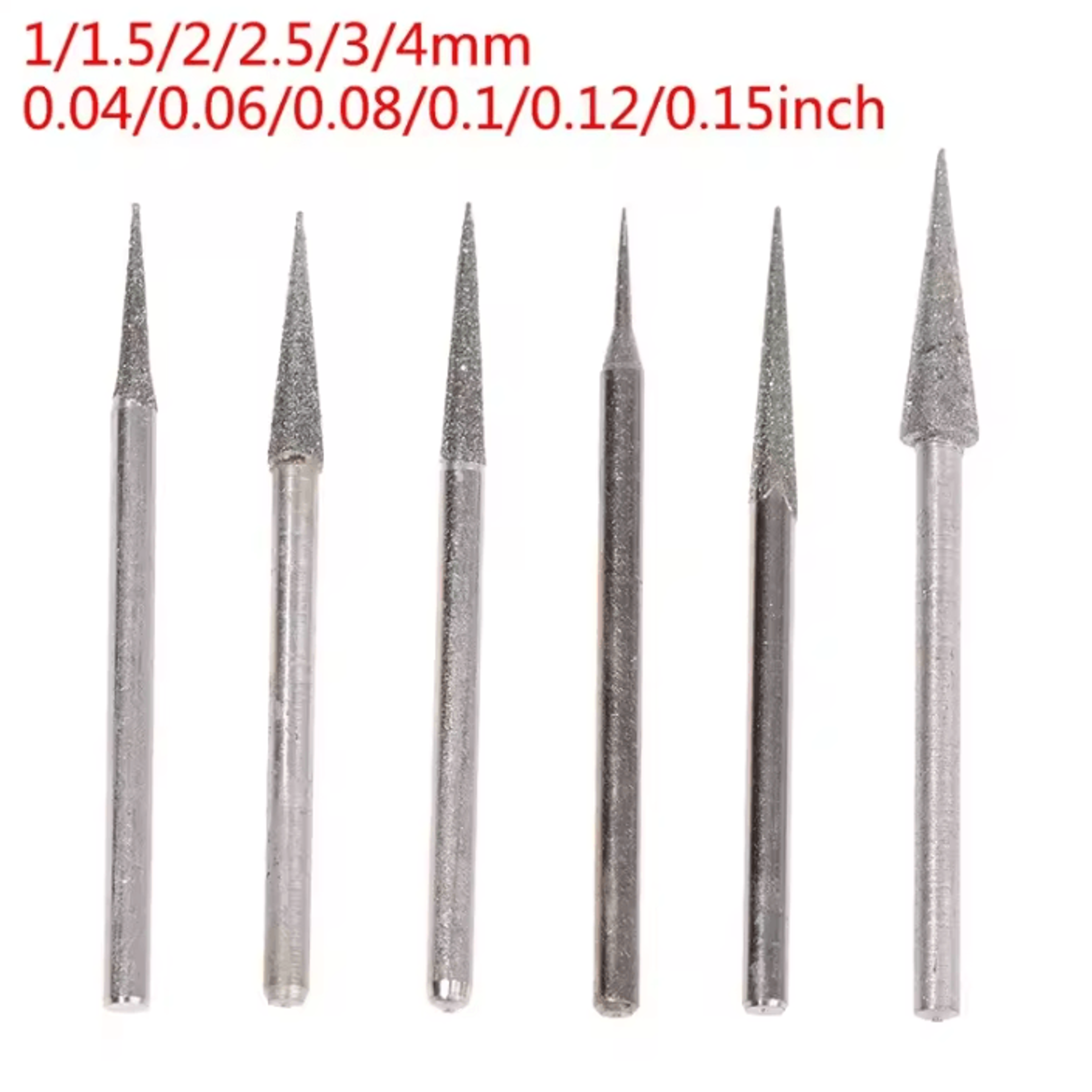 6Piece Diamond Grinding Burr Set  14mm Engraving Bits With 235mm Shank 3