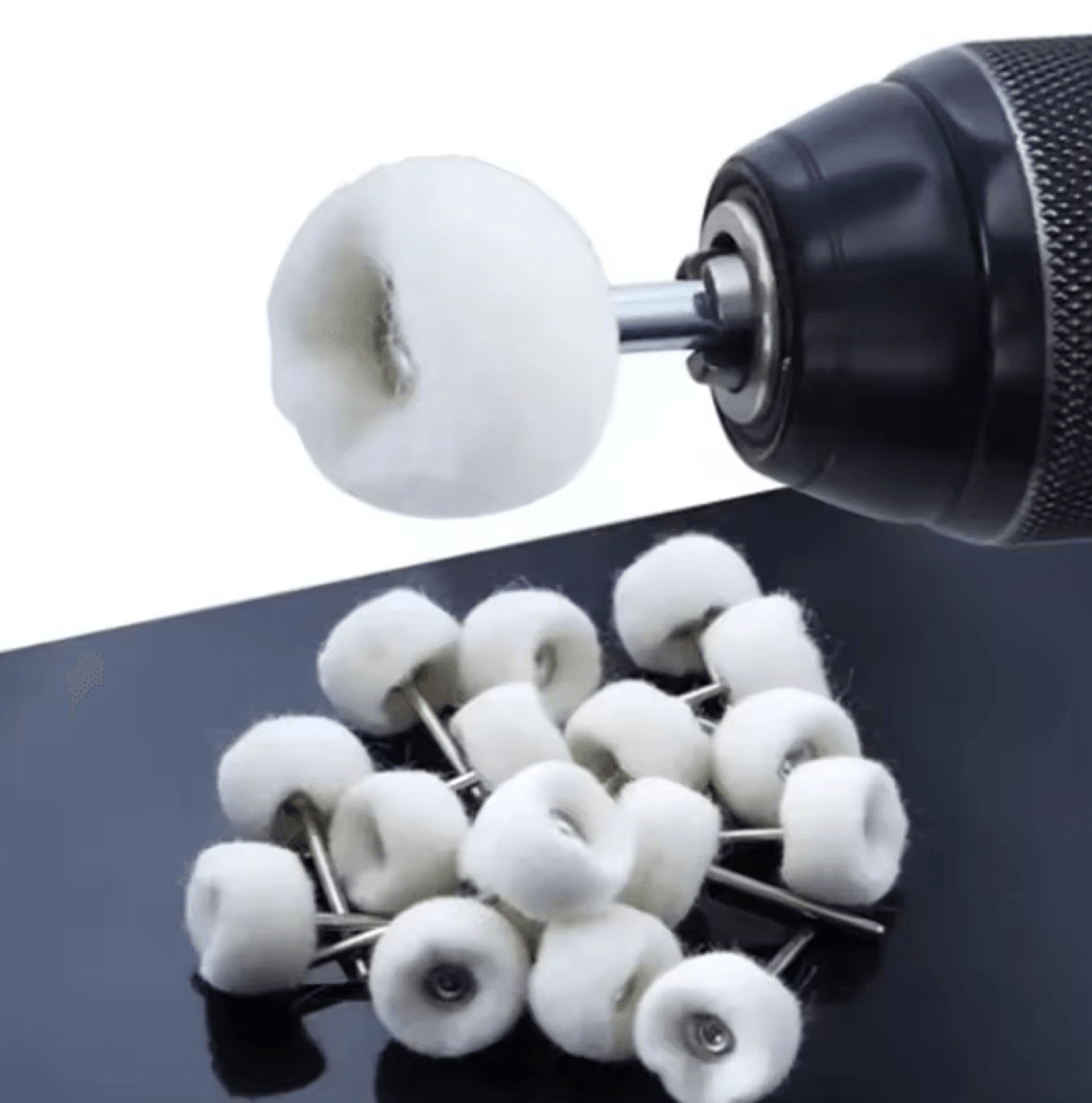 Mini Wool Polishing Wheel Set  3mm Shank Buffing Heads For Rotary Tools 2