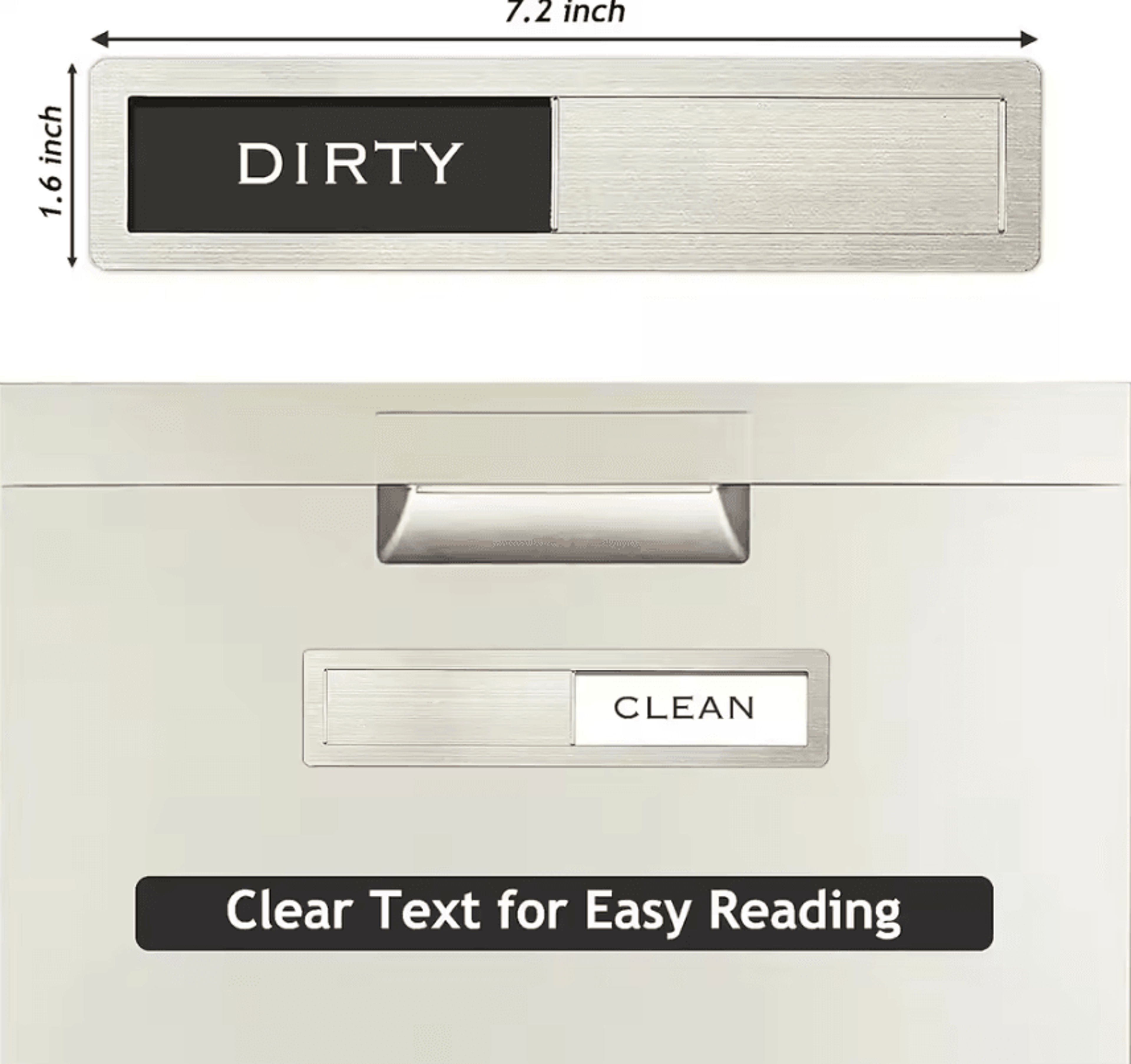 Dishwasher Clean Dirty Magnet  Stainless Steel Sliding Kitchen Status Indicator 2