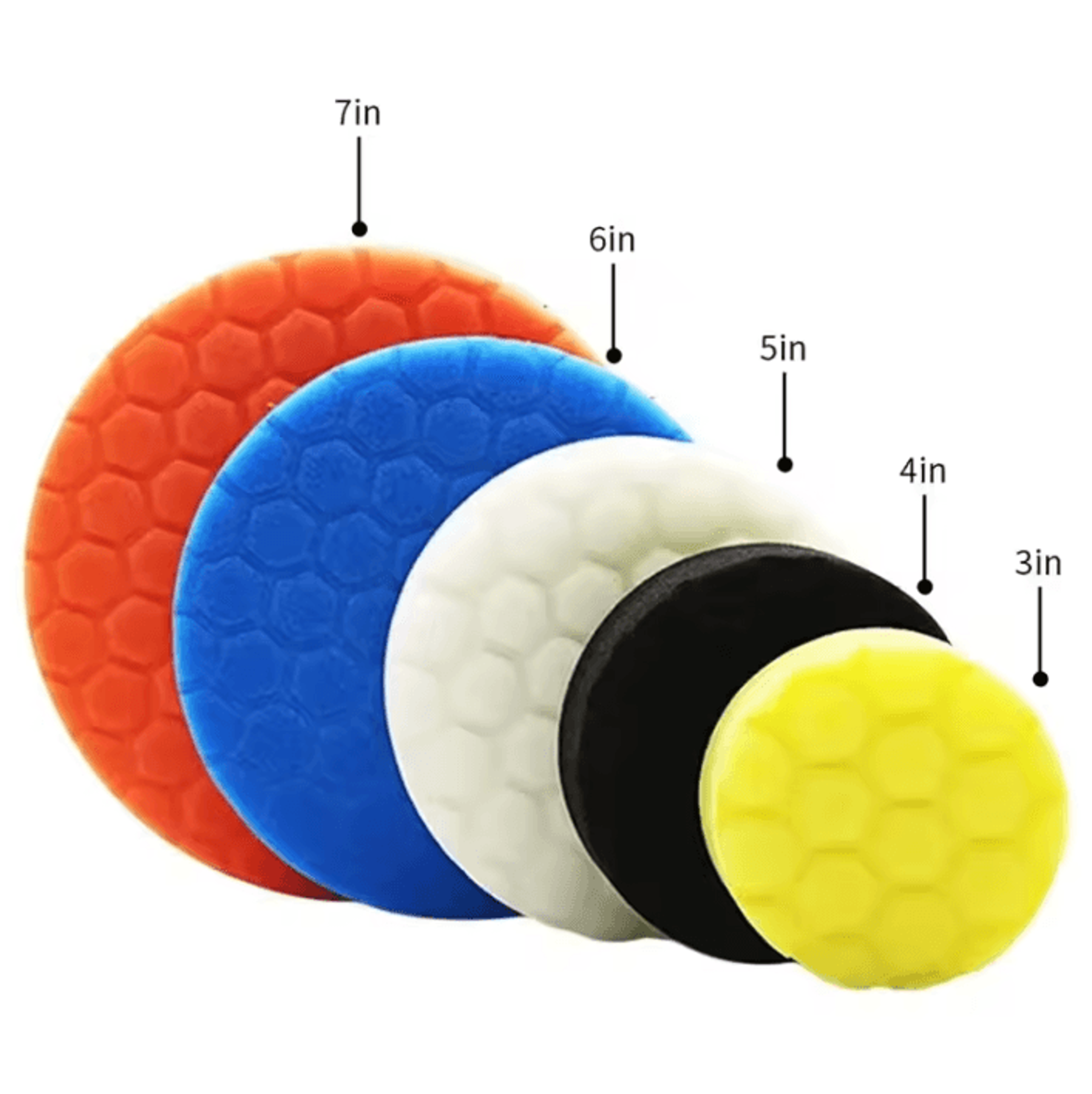 5Piece Car Polishing Pad Kit SelfAdhesive Buffing Sponge Pads 37 Inch 1