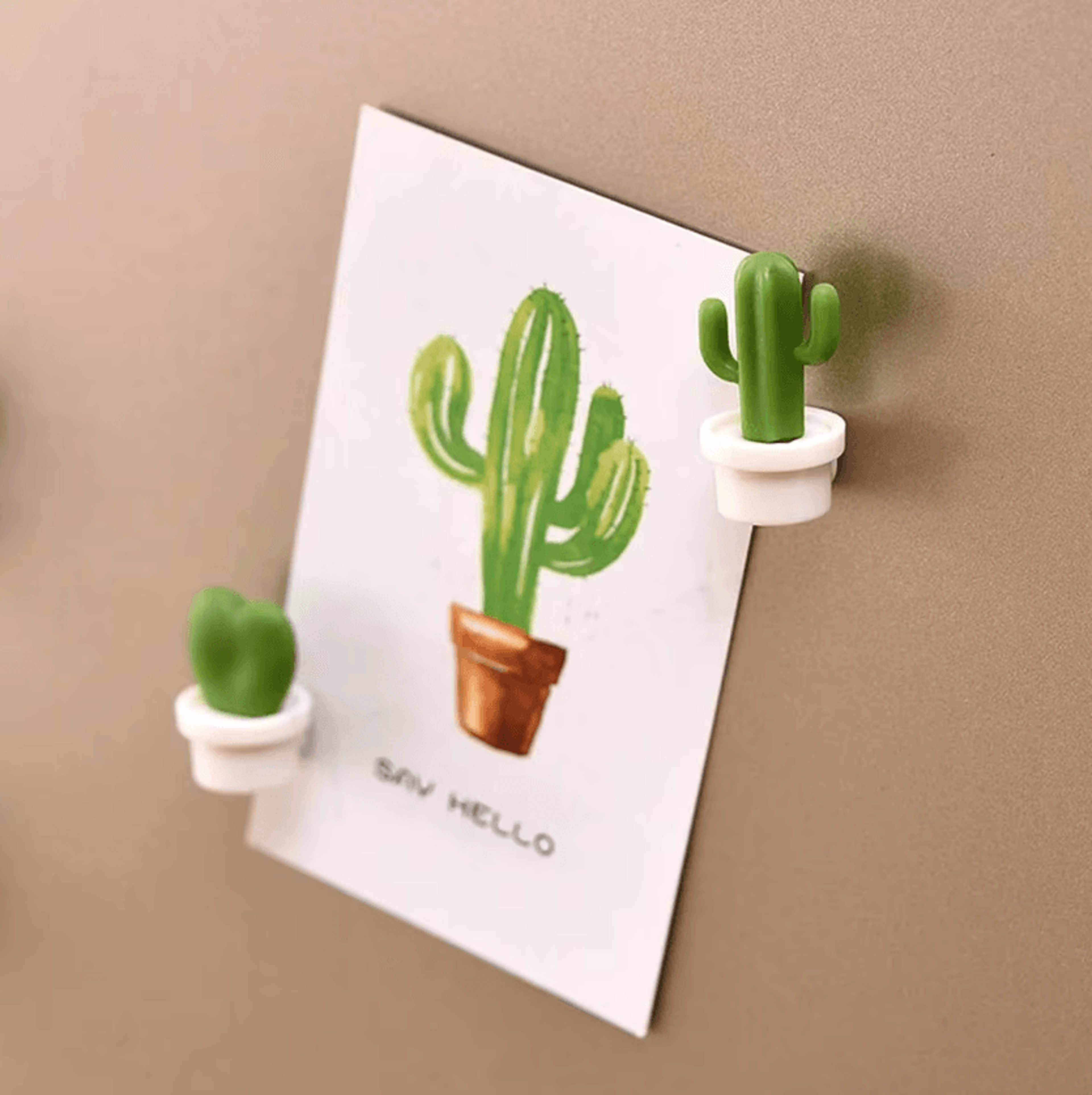 6Piece 3D Cactus Fridge Magnets Decorative Message Holder 1