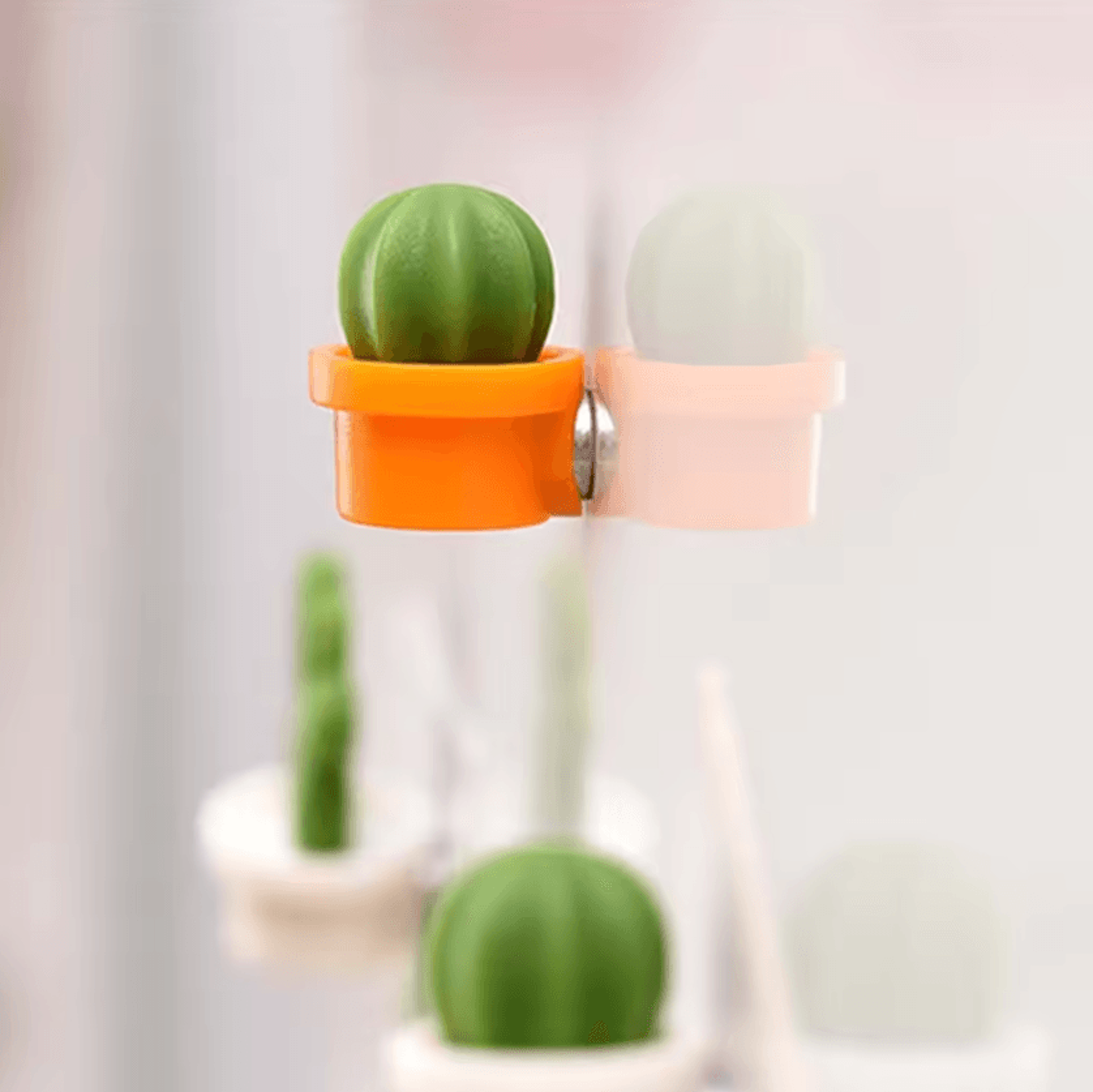 6Piece 3D Cactus Fridge Magnets Decorative Message Holder 3