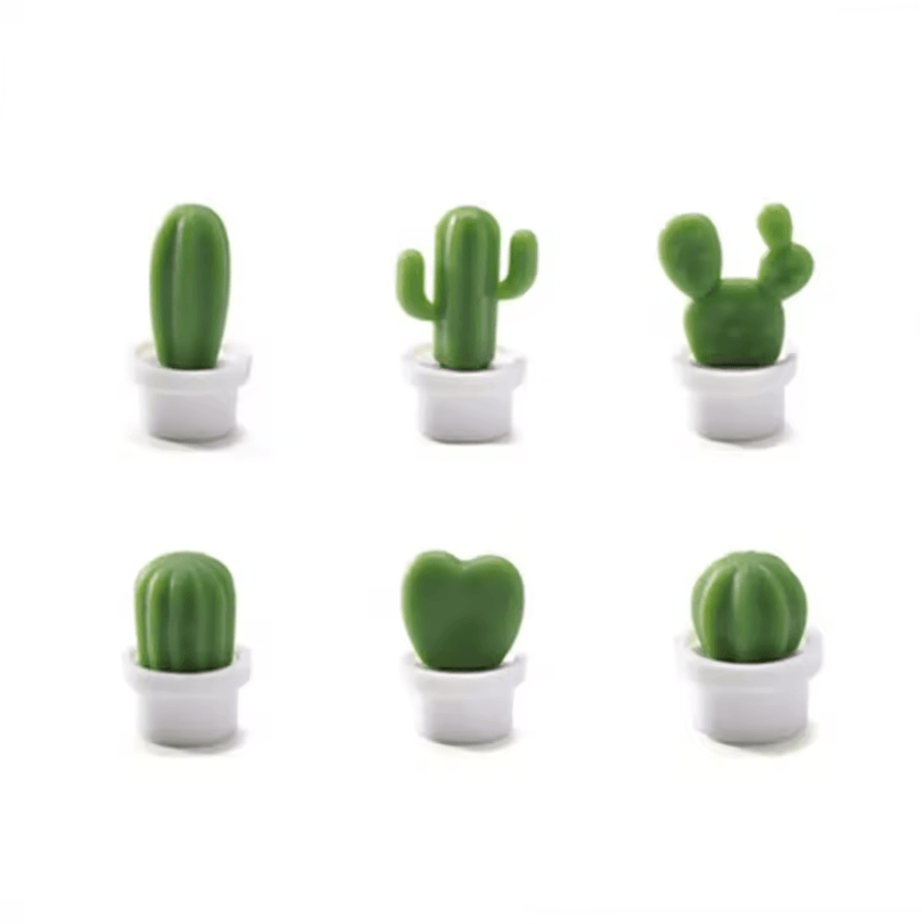 6Piece 3D Cactus Fridge Magnets Decorative Message Holder 5