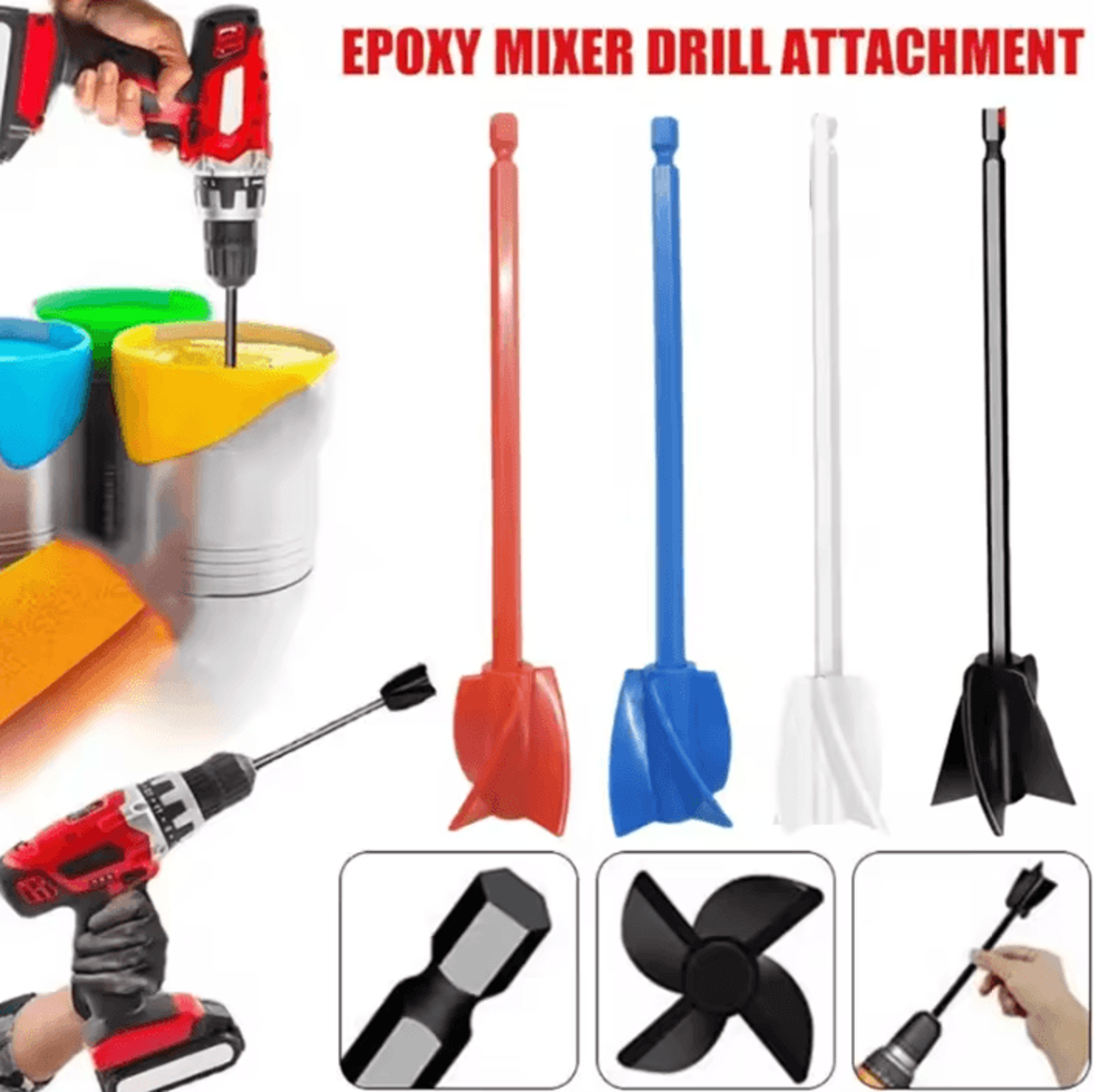 Epoxy Resin Mixer Paddle Drill Attachment 0
