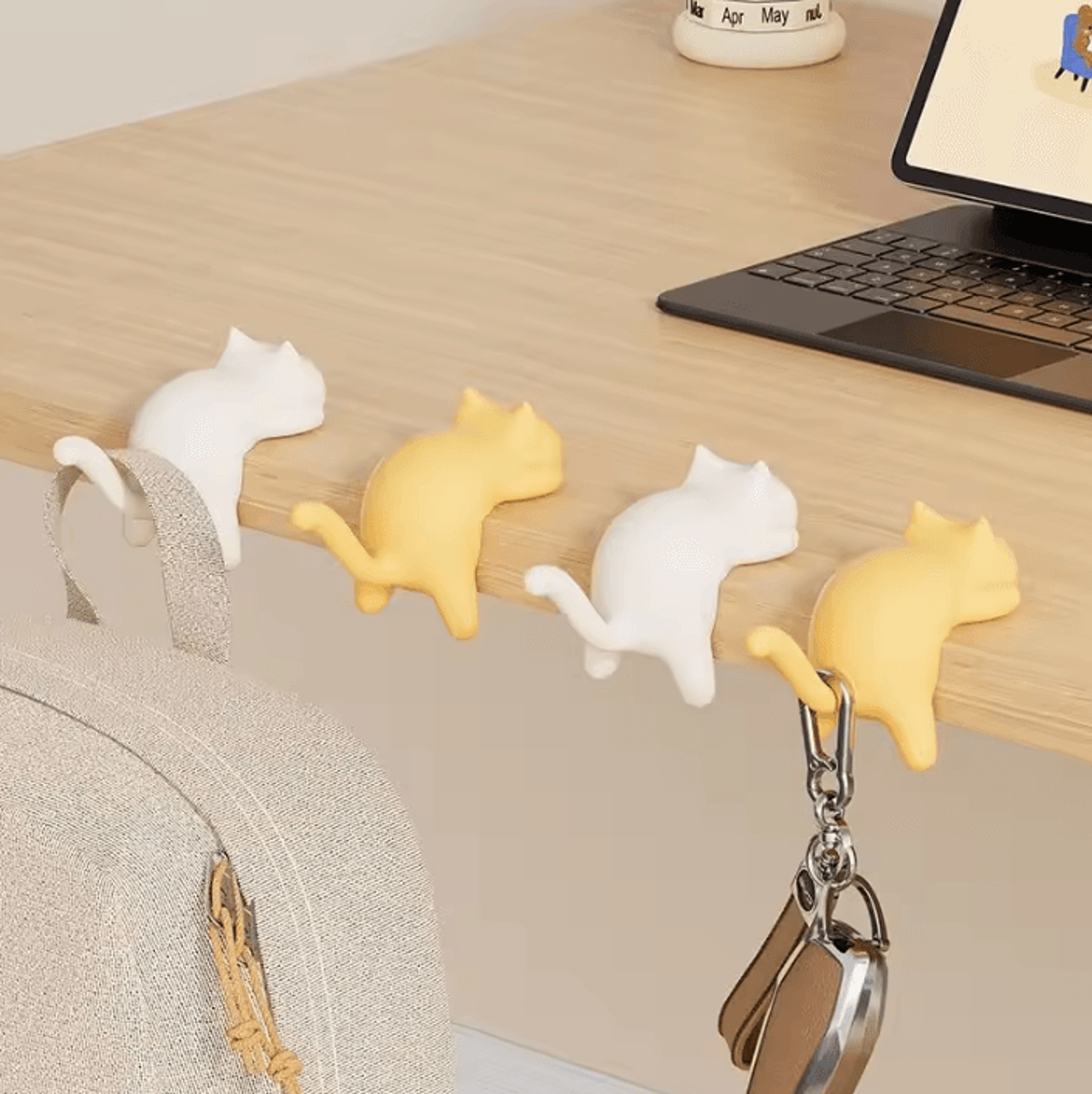 Cute Cat Desk Edge Hook For Bags Keys  Headphones 2