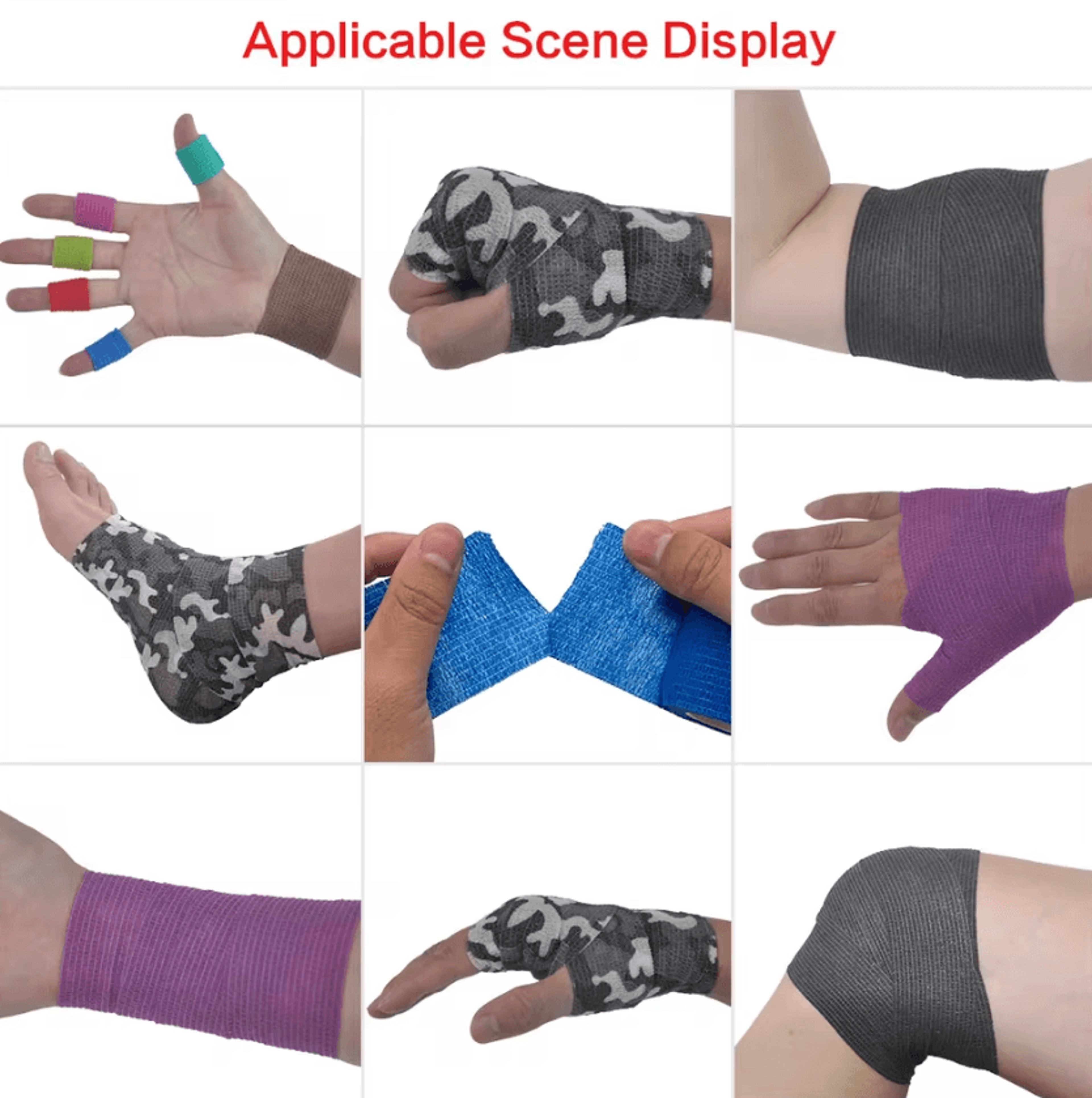 Blue SelfAdhesive Elastic Sports Bandage Wrap For Finger Wrist  Joint Support 1