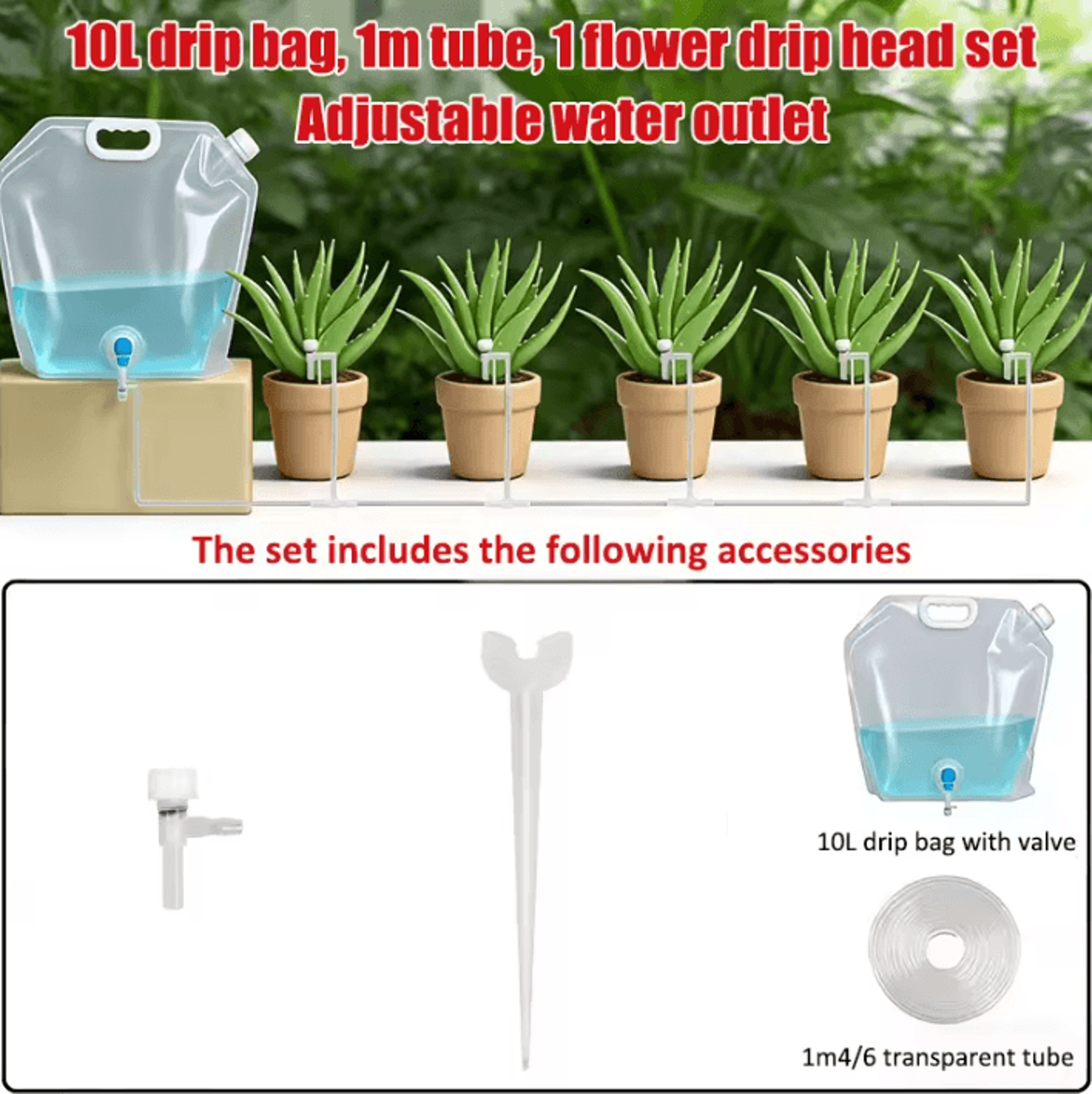 10L Self Watering Plant Bag Adjustable Slow Release Drip Irrigation System 3