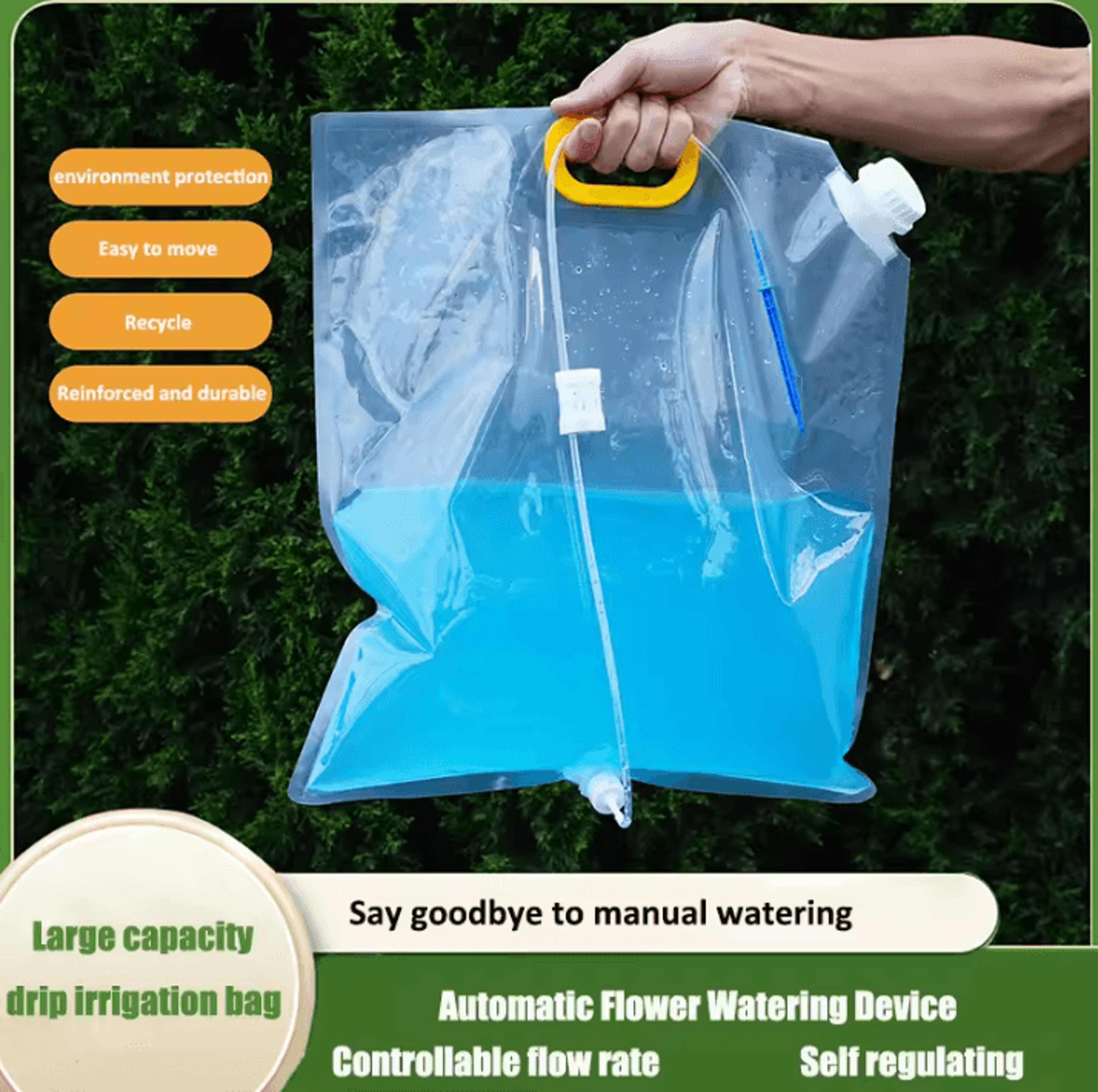 10L Slow Release Plant Watering Bag With Adjustable Drip Irrigation Kit 0