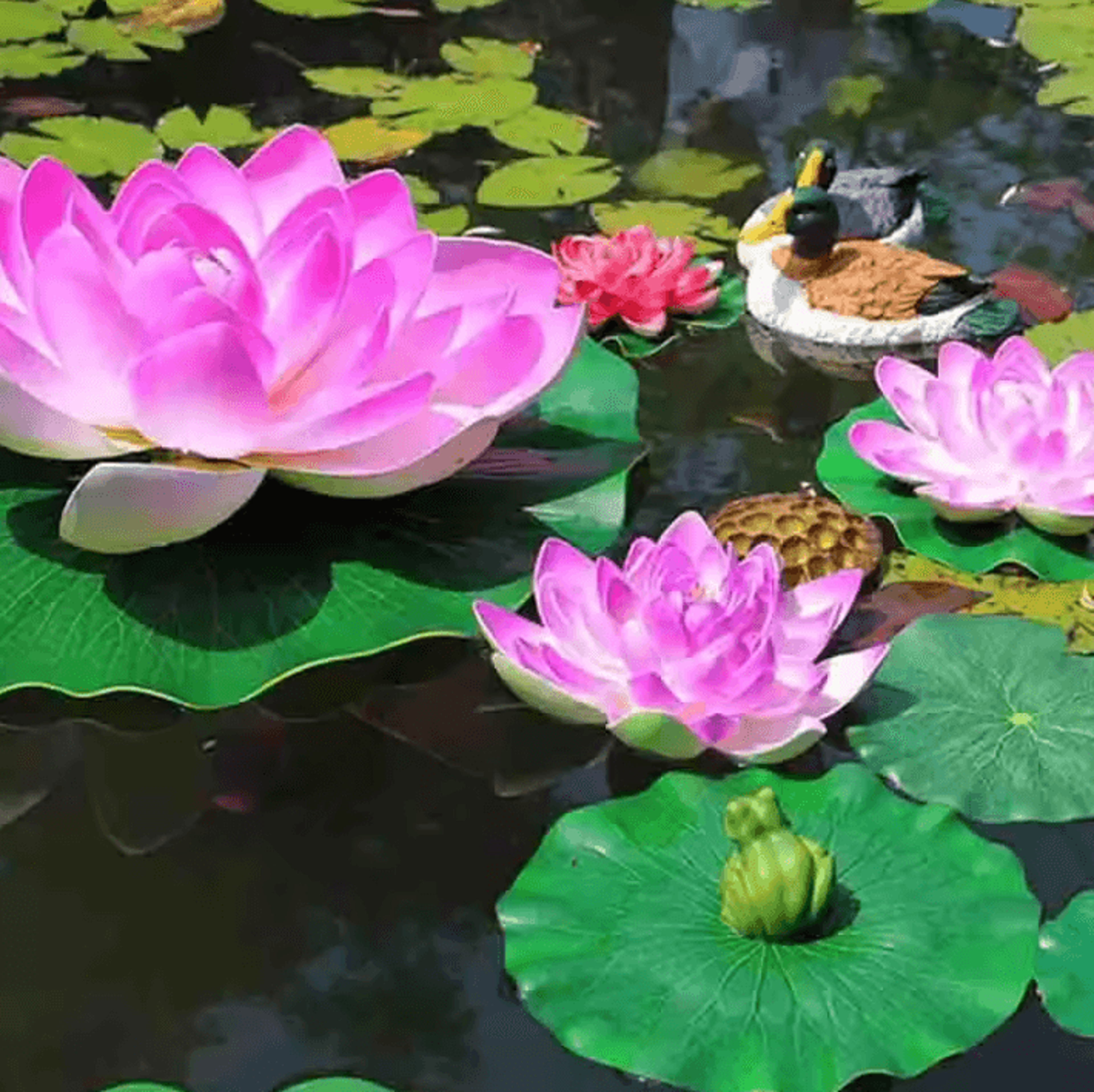 5PCS Artificial Floating Lotus Leaves  Artificial Lotus Leaves For Garden Pond Aquarium  Water Feat 1