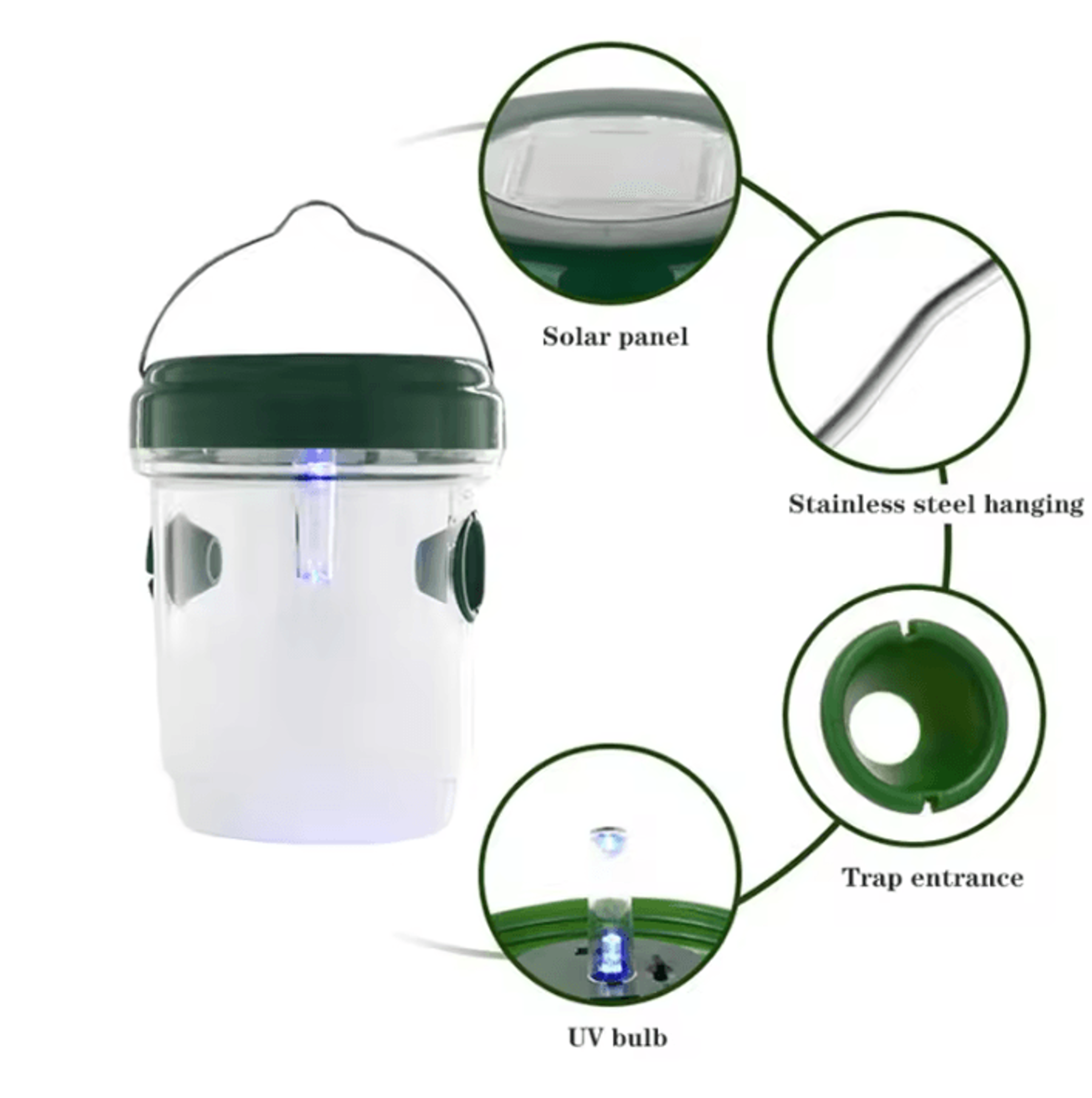 Solar LED Wasp  Fruit Fly Trap  Solar Insect Trap For Outdoor Garden Orchard  Patio Pest Control 3