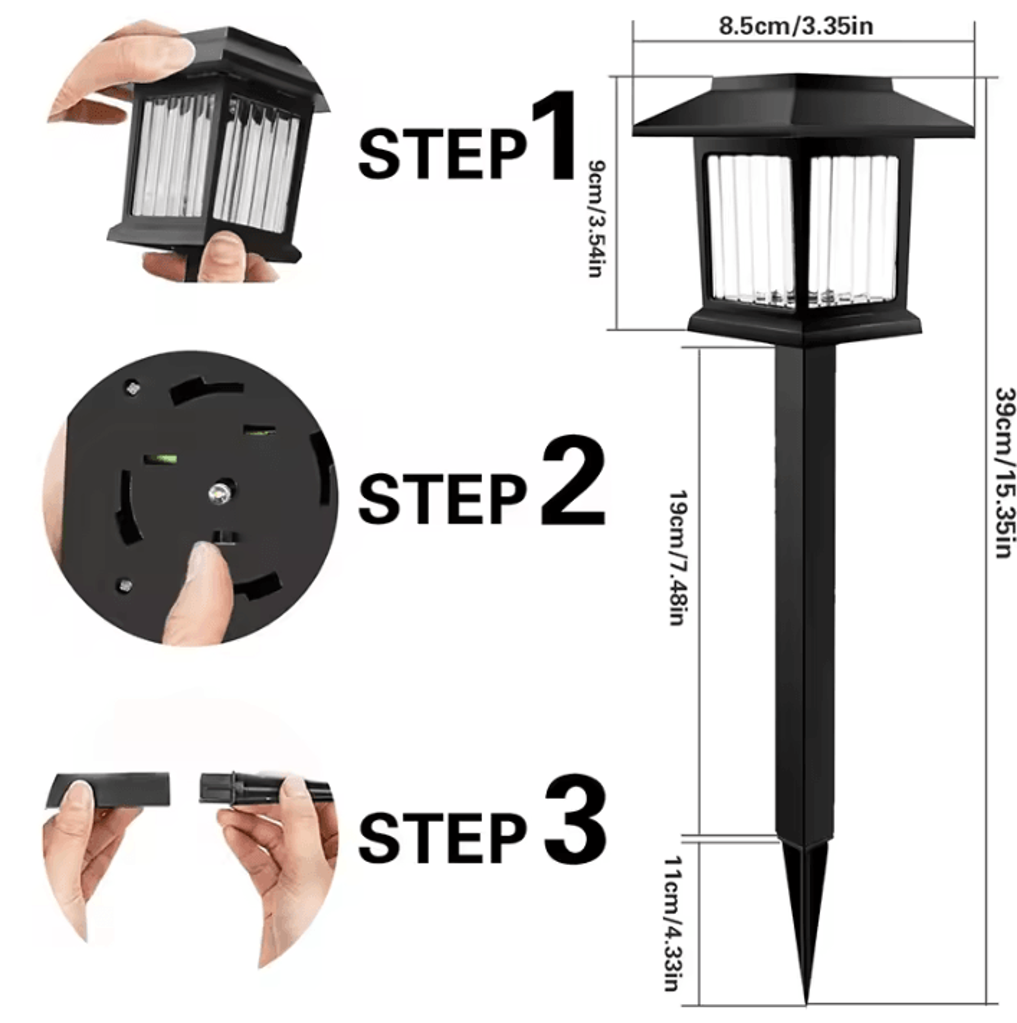 2PCS Solar LED Pathway Lights  Waterproof Outdoor Garden Lights For Walkways Patios  Driveways 2