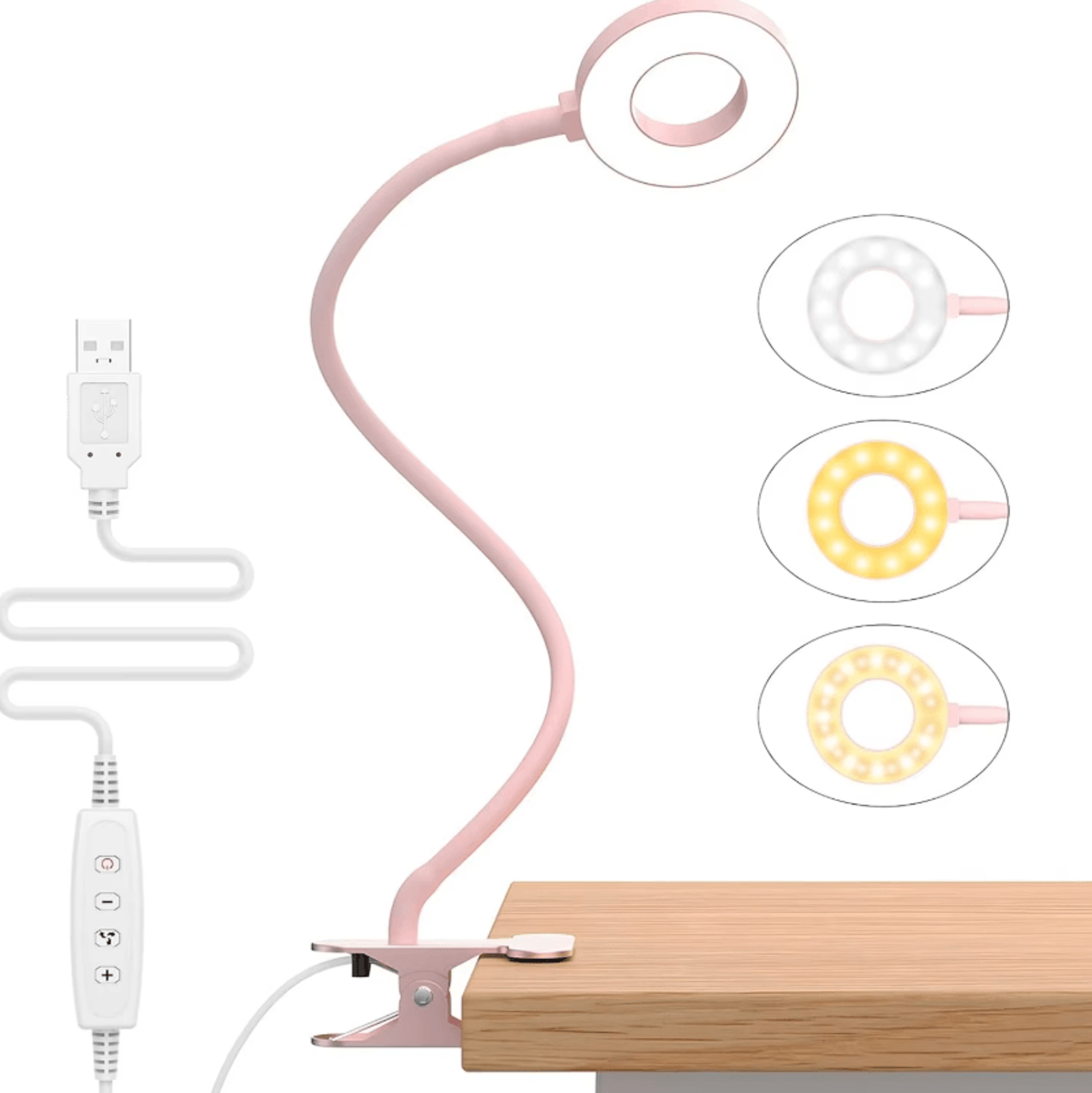 Clip On LED Reading Light With Flexible USB Rechargeable Design 0