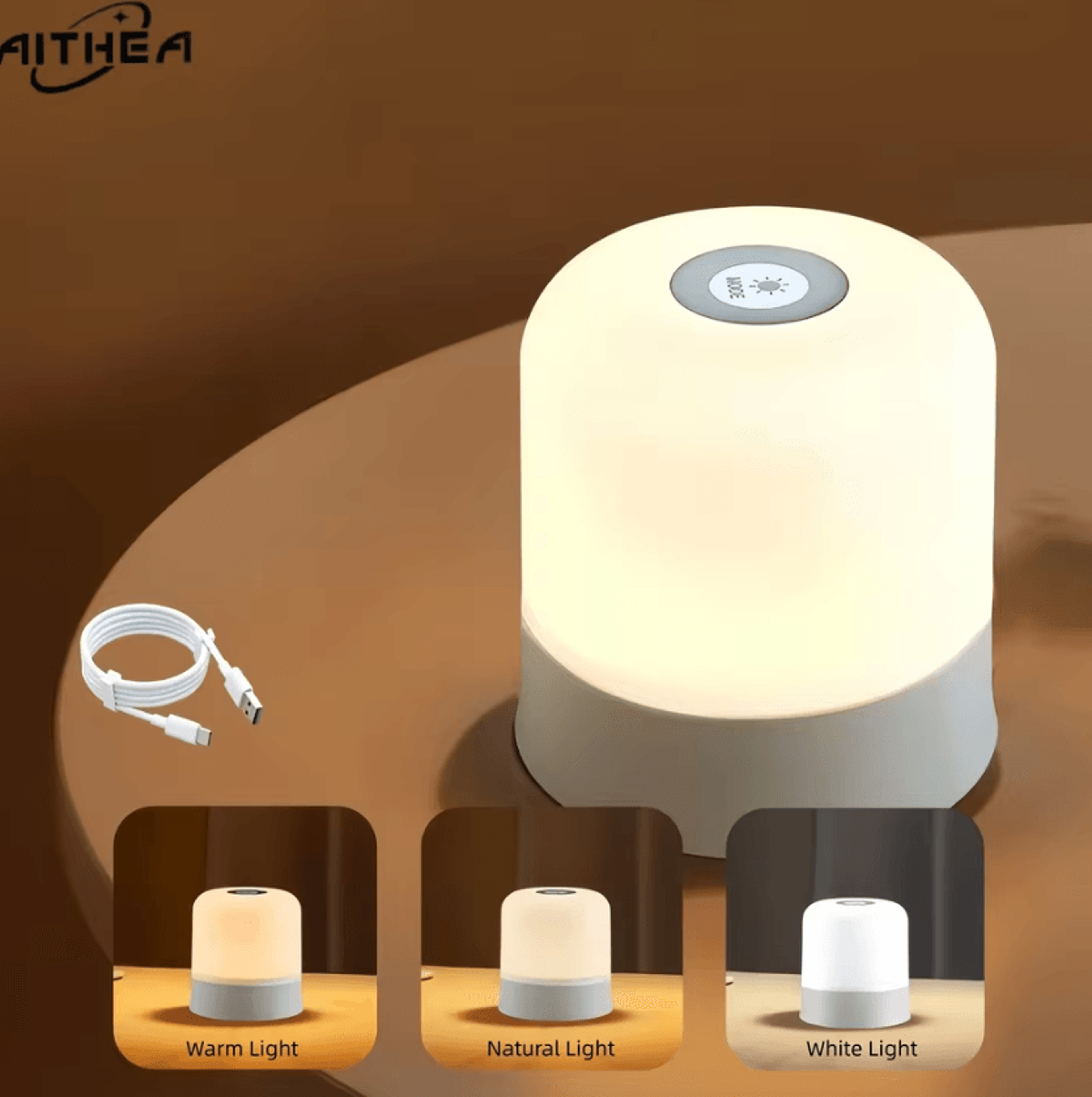 Touch Control Rechargeable LED Night Light With 3 Color Modes 1