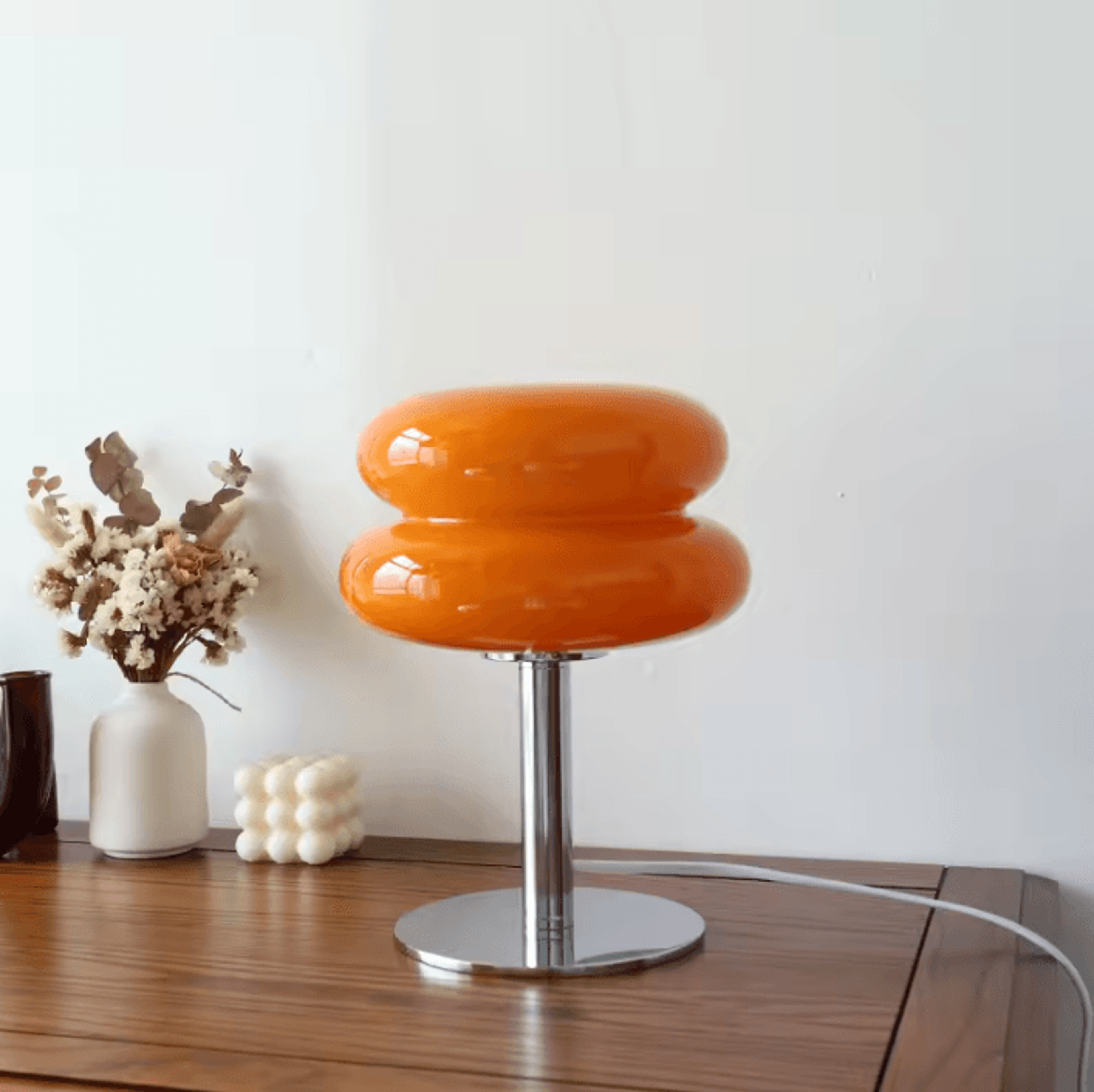 Macaron Glass Bedside Lamp With 3 Color Dimming For Bedroom Decor 2