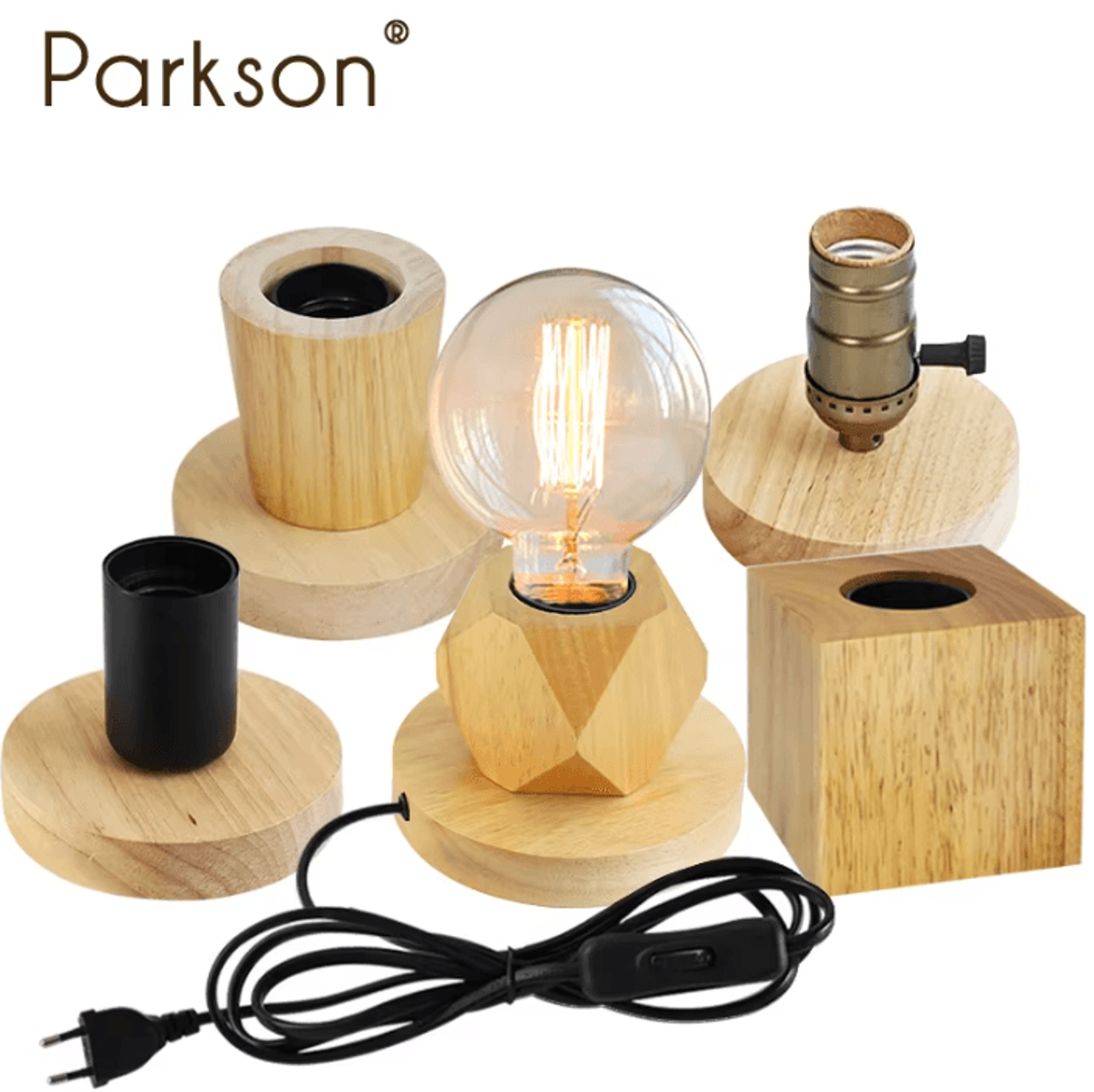Modern Wooden Table Lamp With E27 Base For Bedroom Living Room  Bedside Decor 0