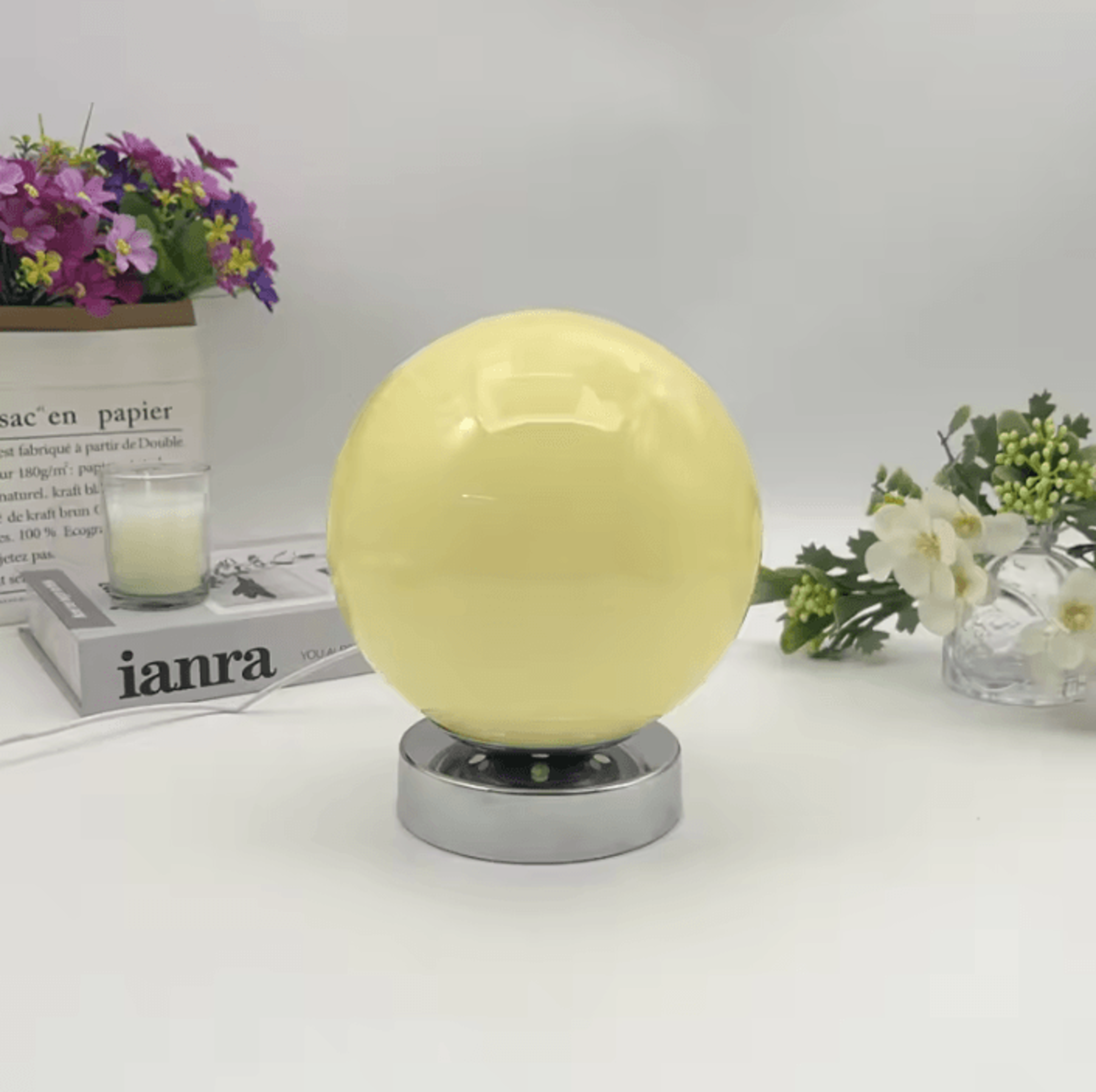 Murano Glass USB Table Lamp With 3 Color Temperatures For Bedroom Bedside  Home Decor 8