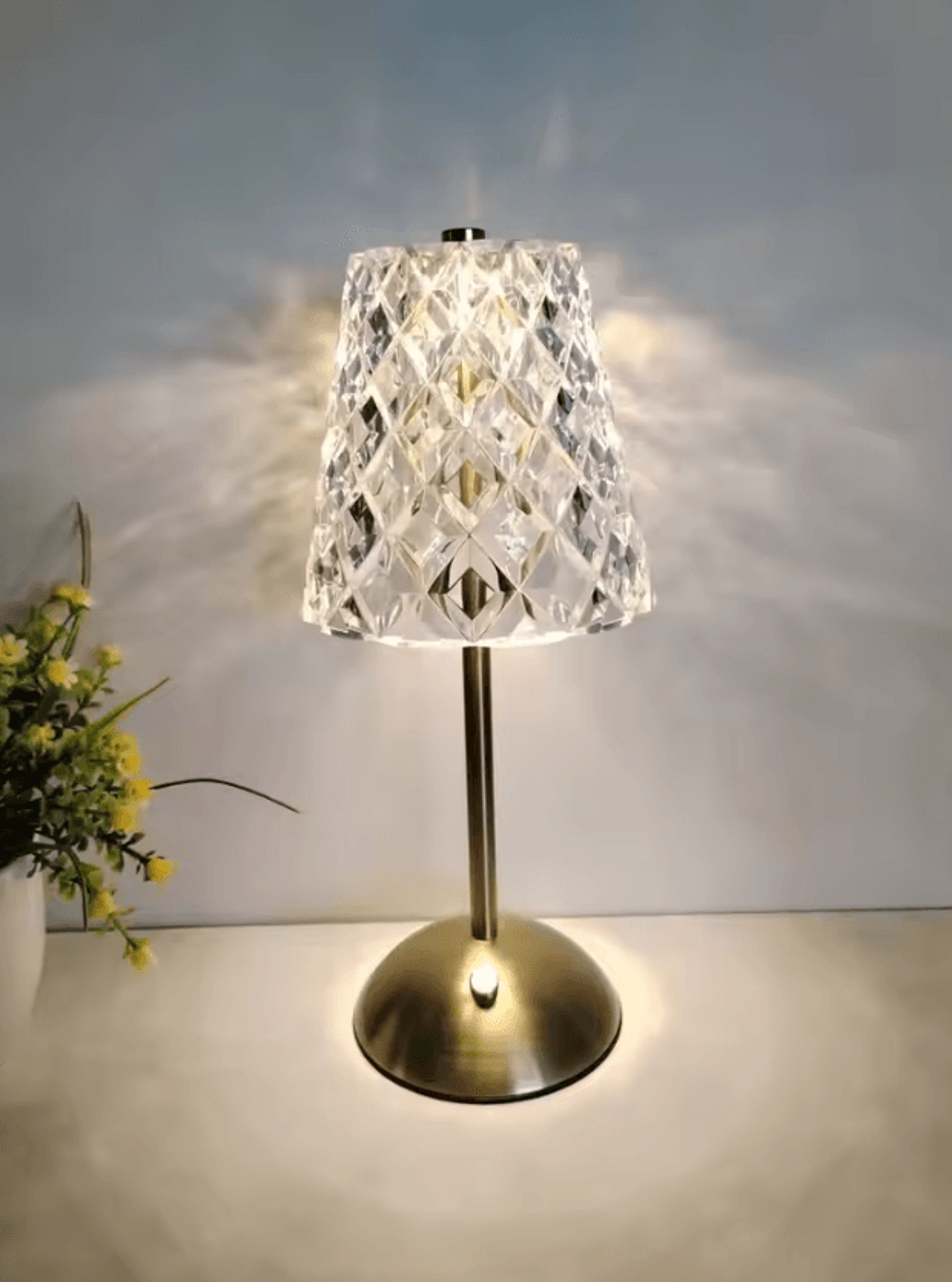 Rechargeable Crystal LED Table Lamp Dimmable Bedside Reading Light For Bedroom  Home Decor 4