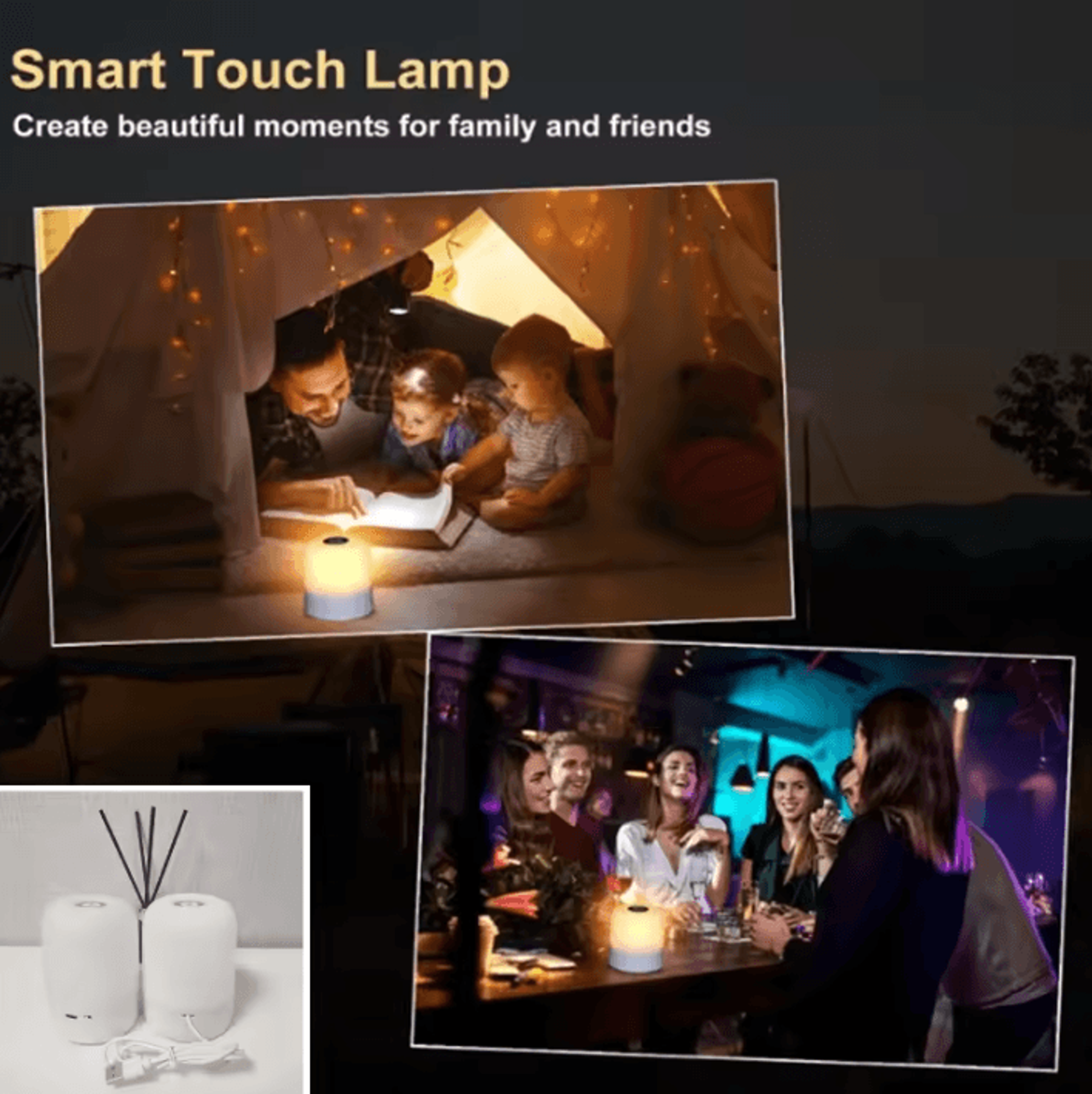 Dimmable LED Touch Table Lamp With 3 Color Modes For Bedroom  Bedside Lighting 4