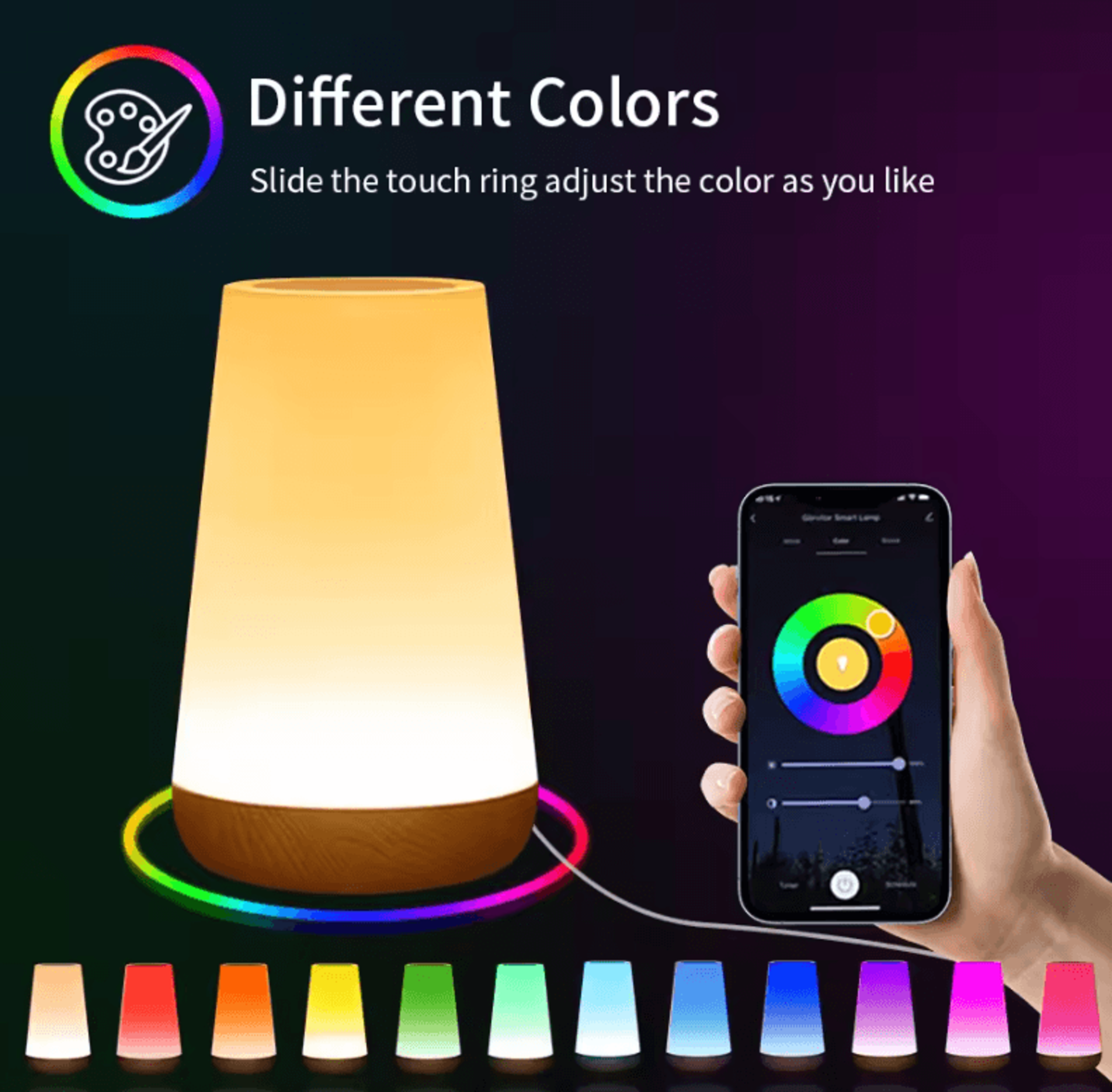 Tuya WiFi Smart LED Table Lamp With App  Voice Control For Bedroom Desk  Home 2