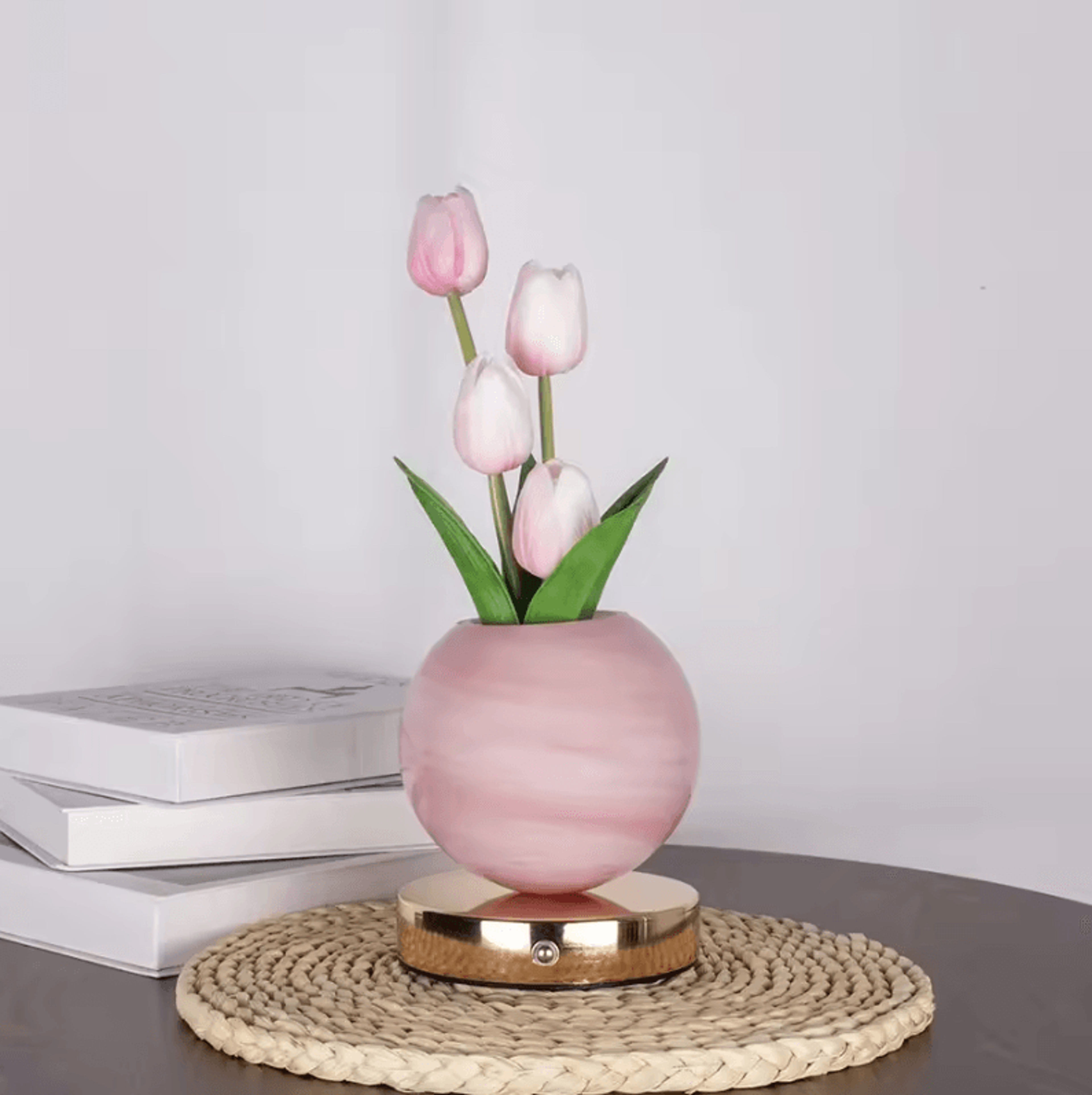 Tulip LED Night Light USB Rechargeable Table Lamp For Bedroom  Bedside Decor 4