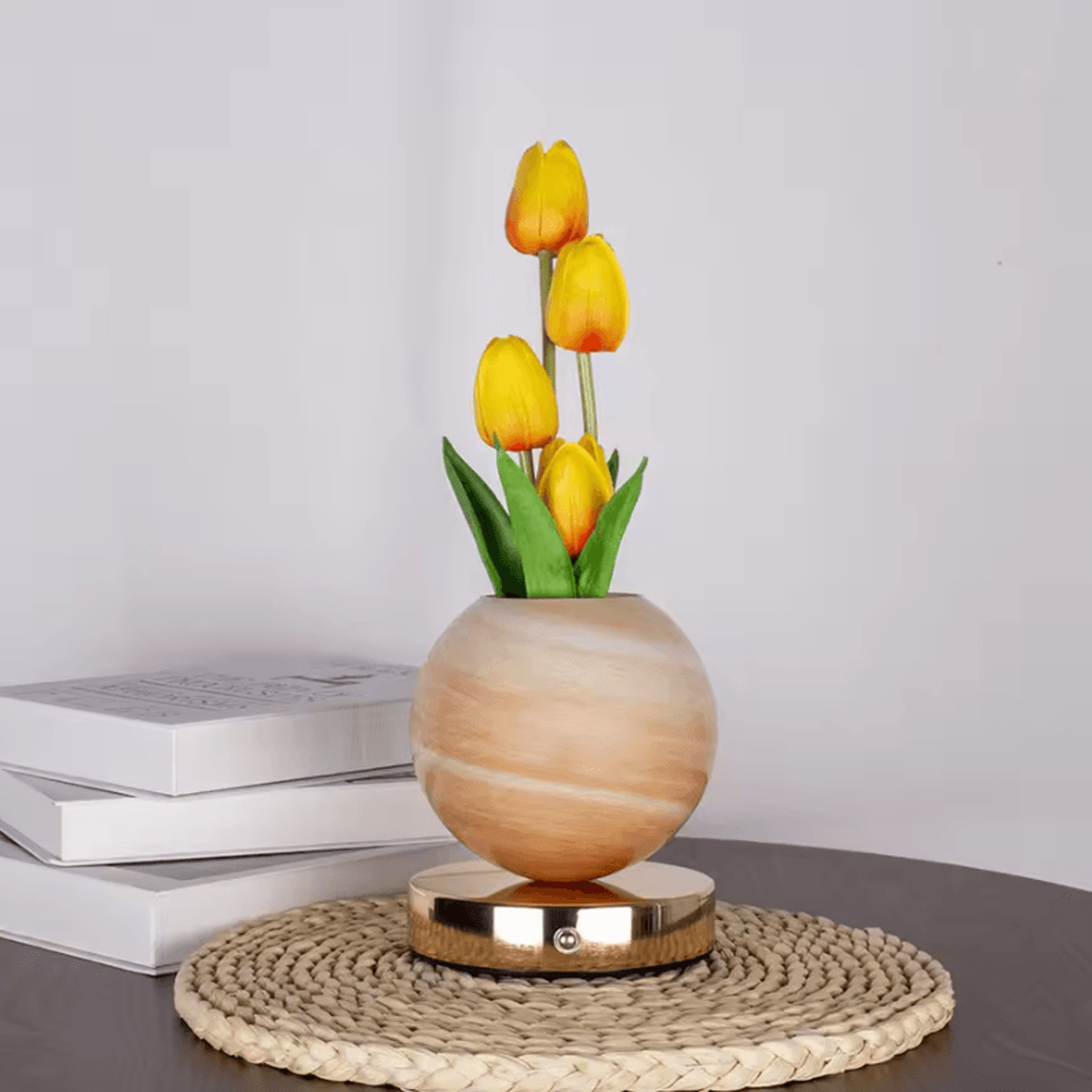 Tulip LED Night Light USB Rechargeable Table Lamp For Bedroom  Bedside Decor 5