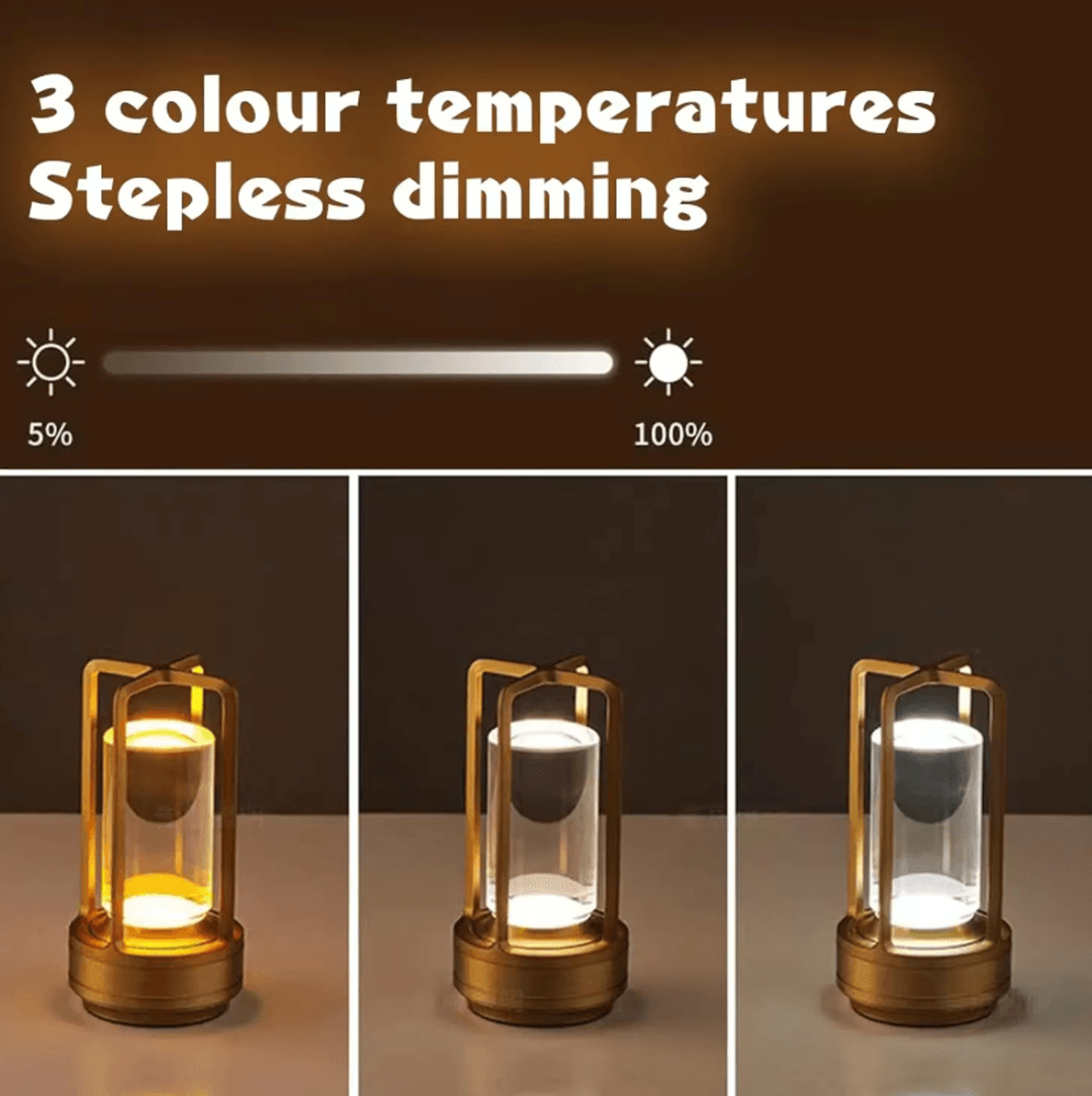 Wireless Rechargeable LED Table Lamp With Touch Sensor For Bedroom Restaurant  Home Decor 1