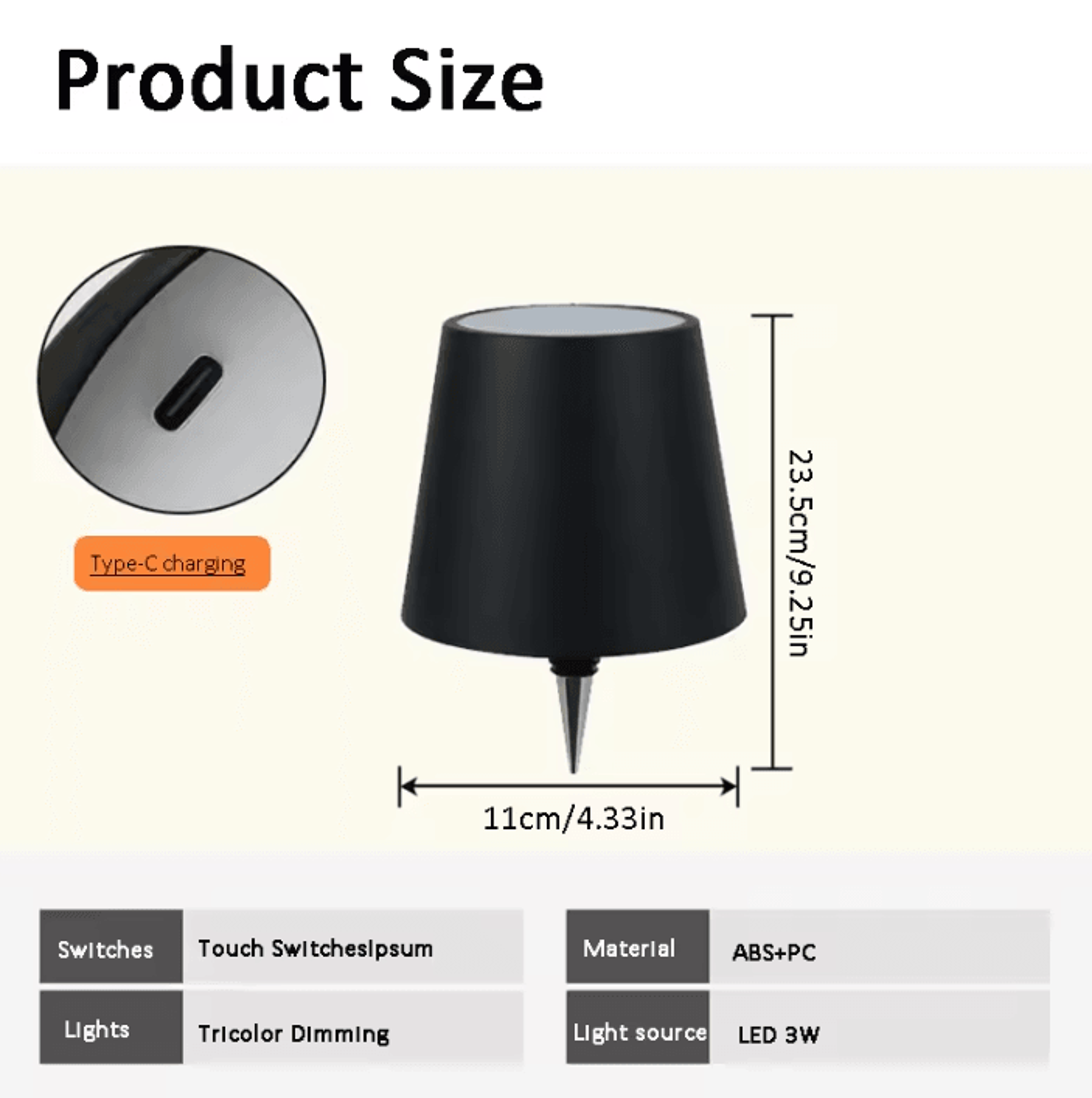 Wireless Bottle Table Lamp With Touch Control 3 Color Modes  Stepless Dimming 1