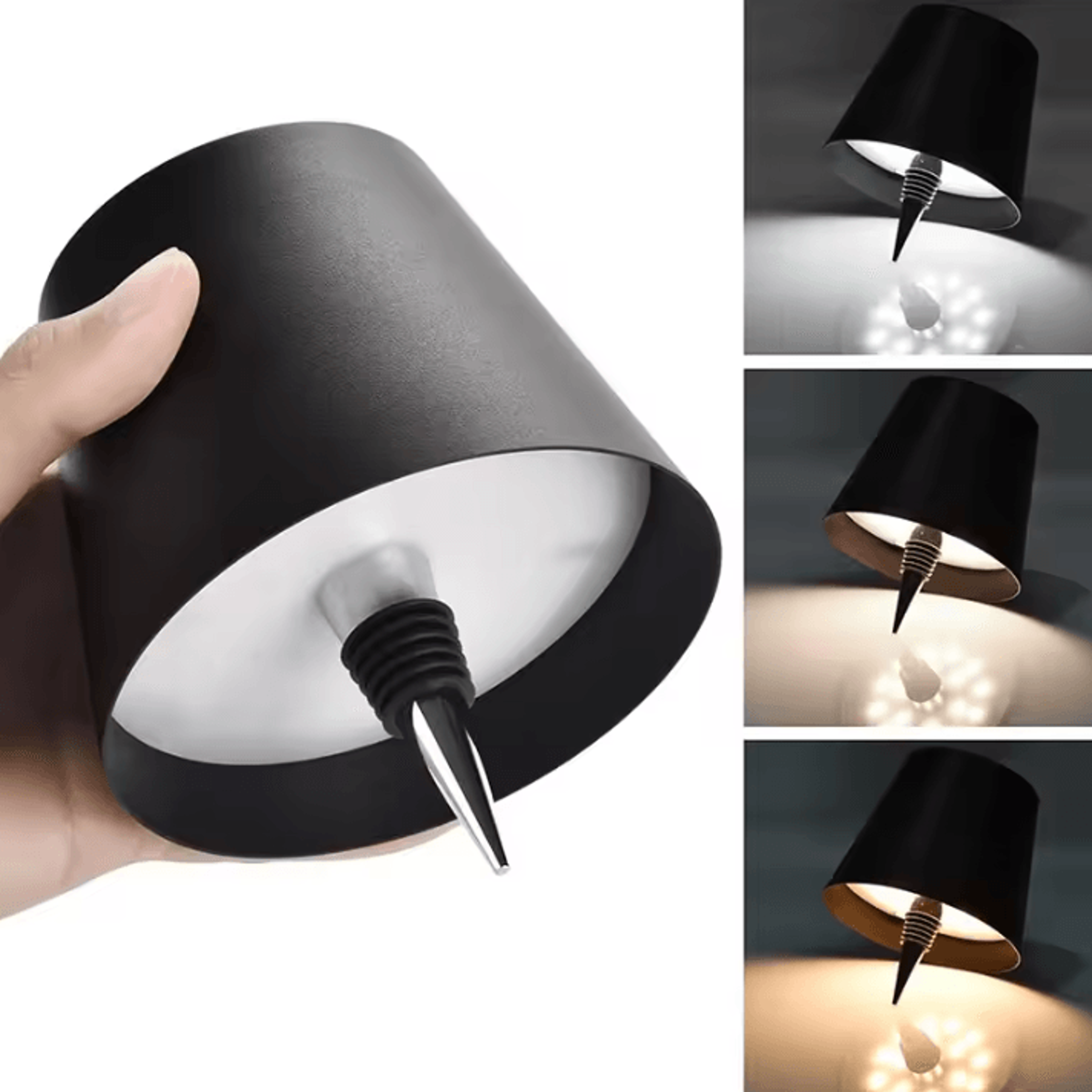 Wireless Bottle LED Table Lamp With Touch Control 3 Color Modes  Stepless Dimming 1