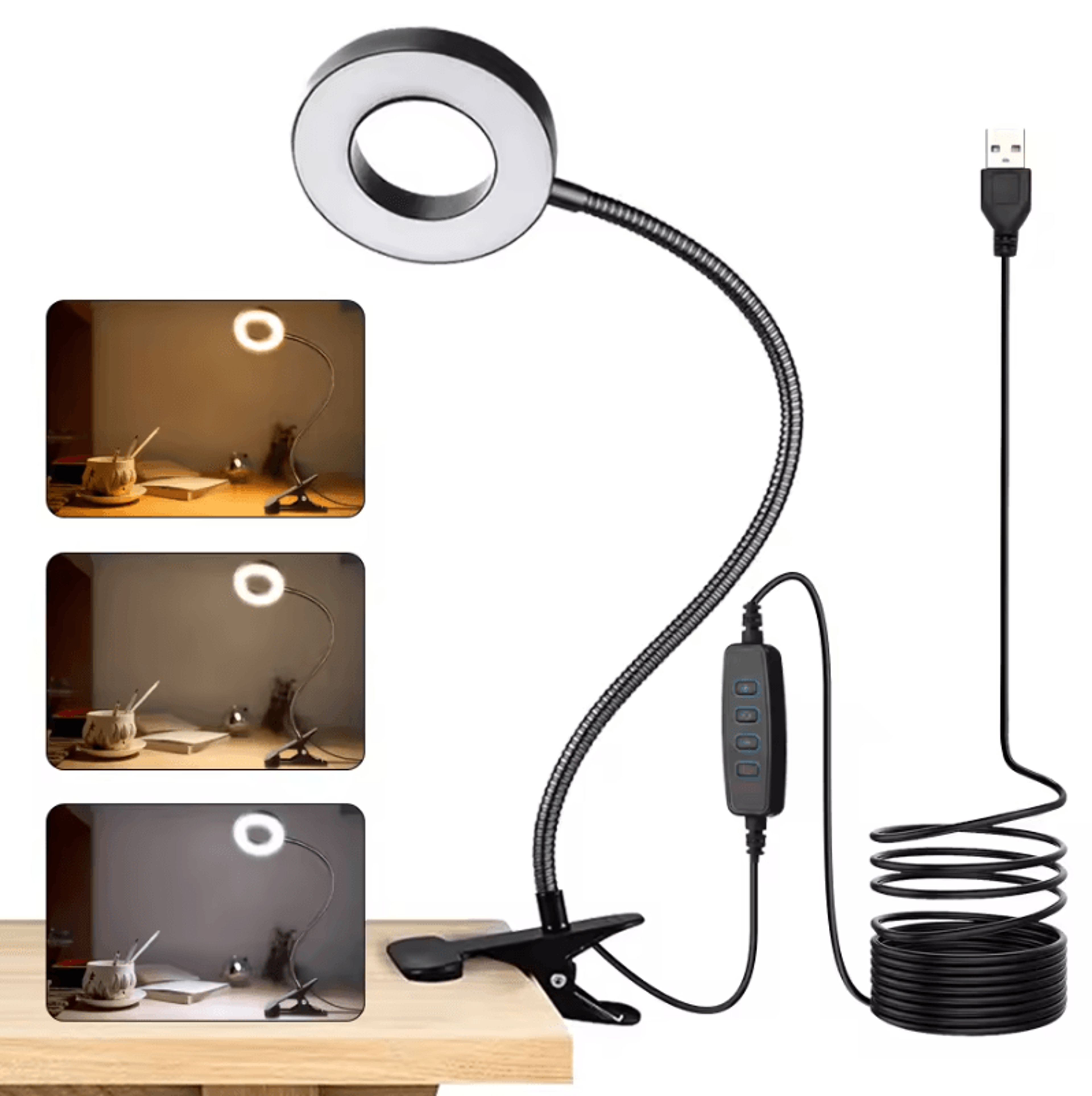 USB Rechargeable Touch Sensor LED Table Lamp With Stepless Dimming For Bedroom  Reading 5
