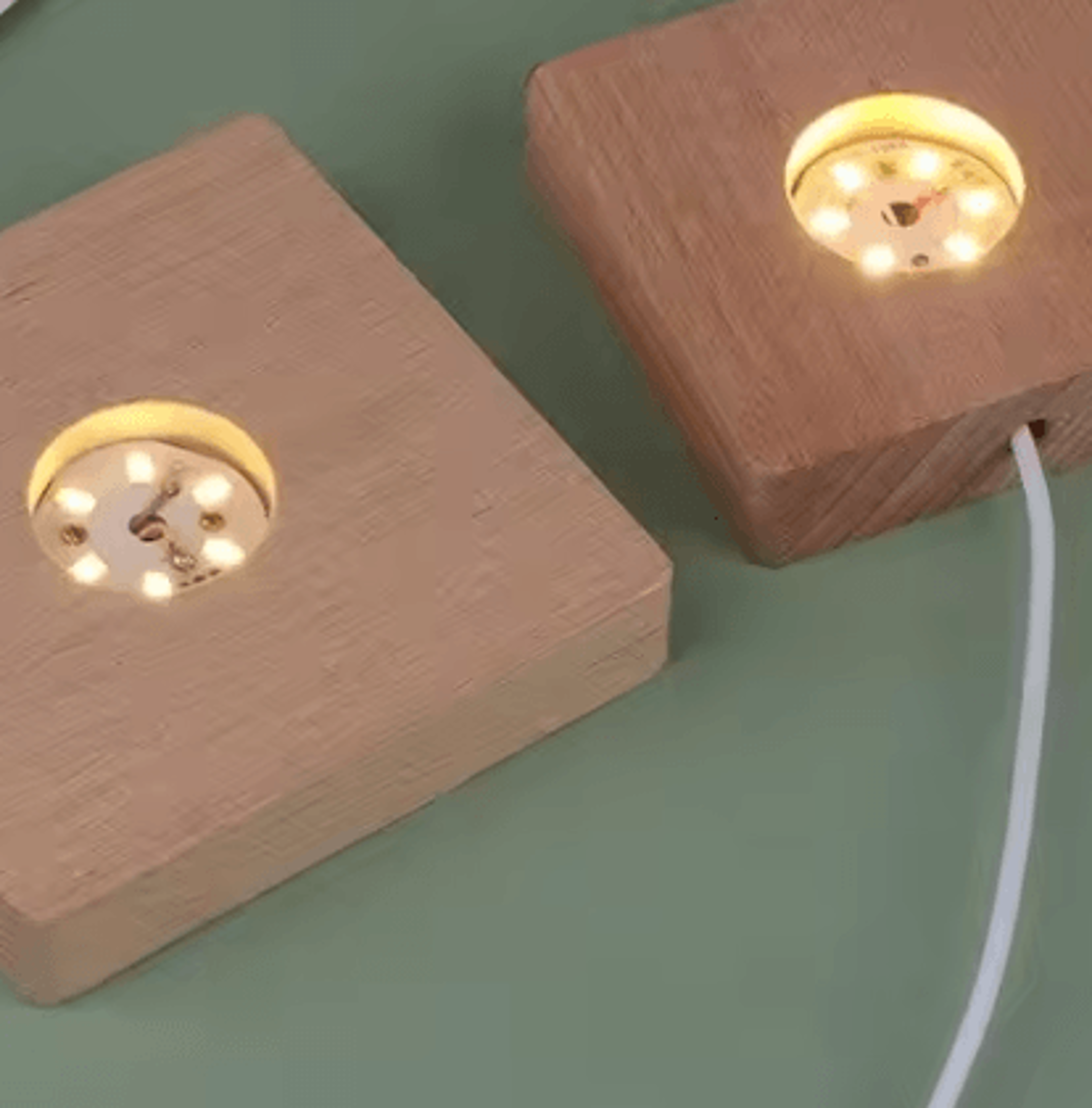 Solid Wood LED Night Light Base USB Decorative Lamp Stand For Crystal  Acrylic Displays 0