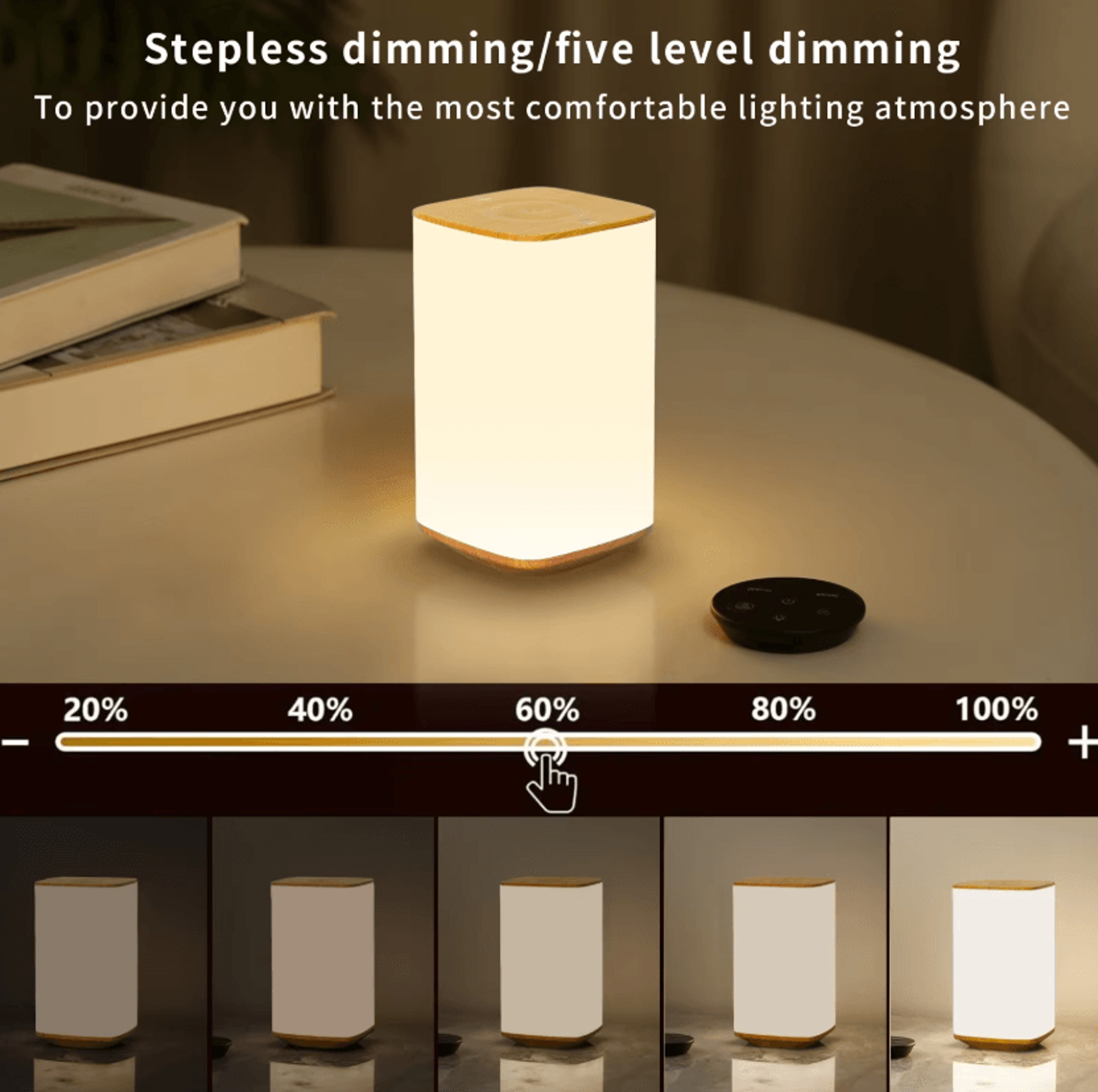 Rechargeable RGB Touch Table Lamp With Remote Control Dimmable Bedside Light 1