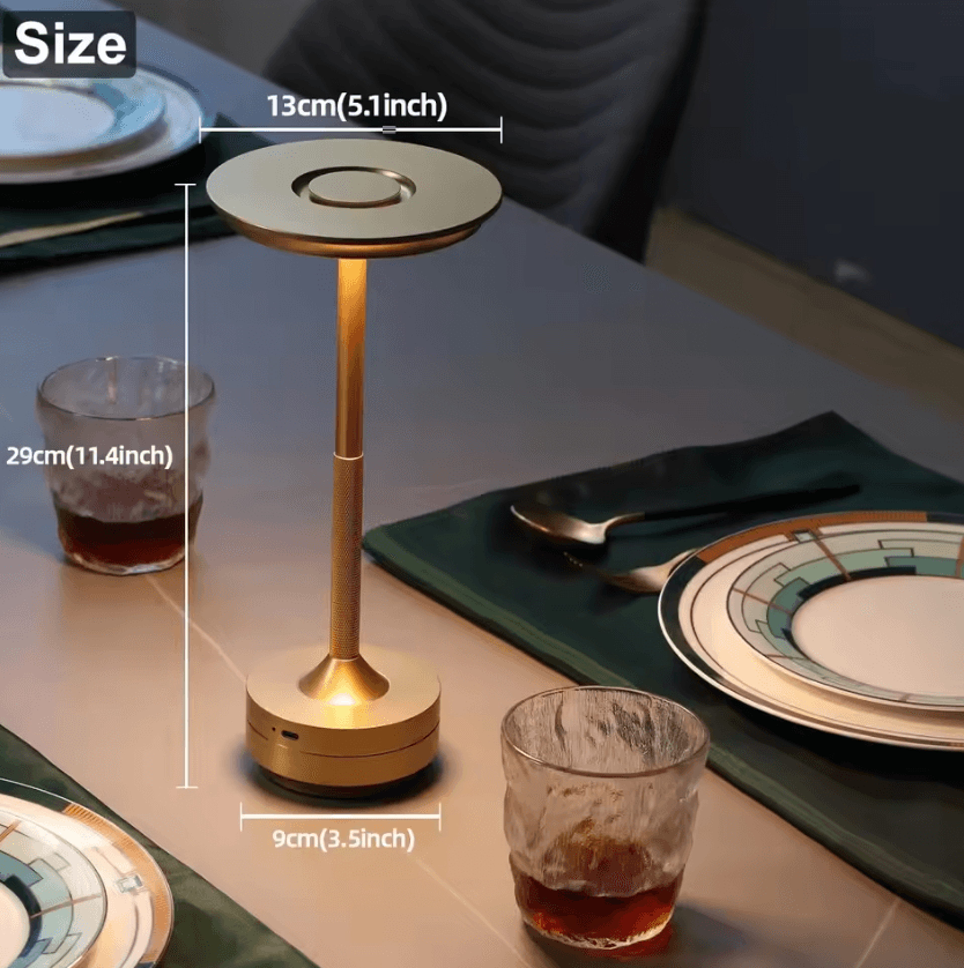 Rechargeable Wireless Touch Table Lamp USBC Portable LED Bedside  Camping Light 1