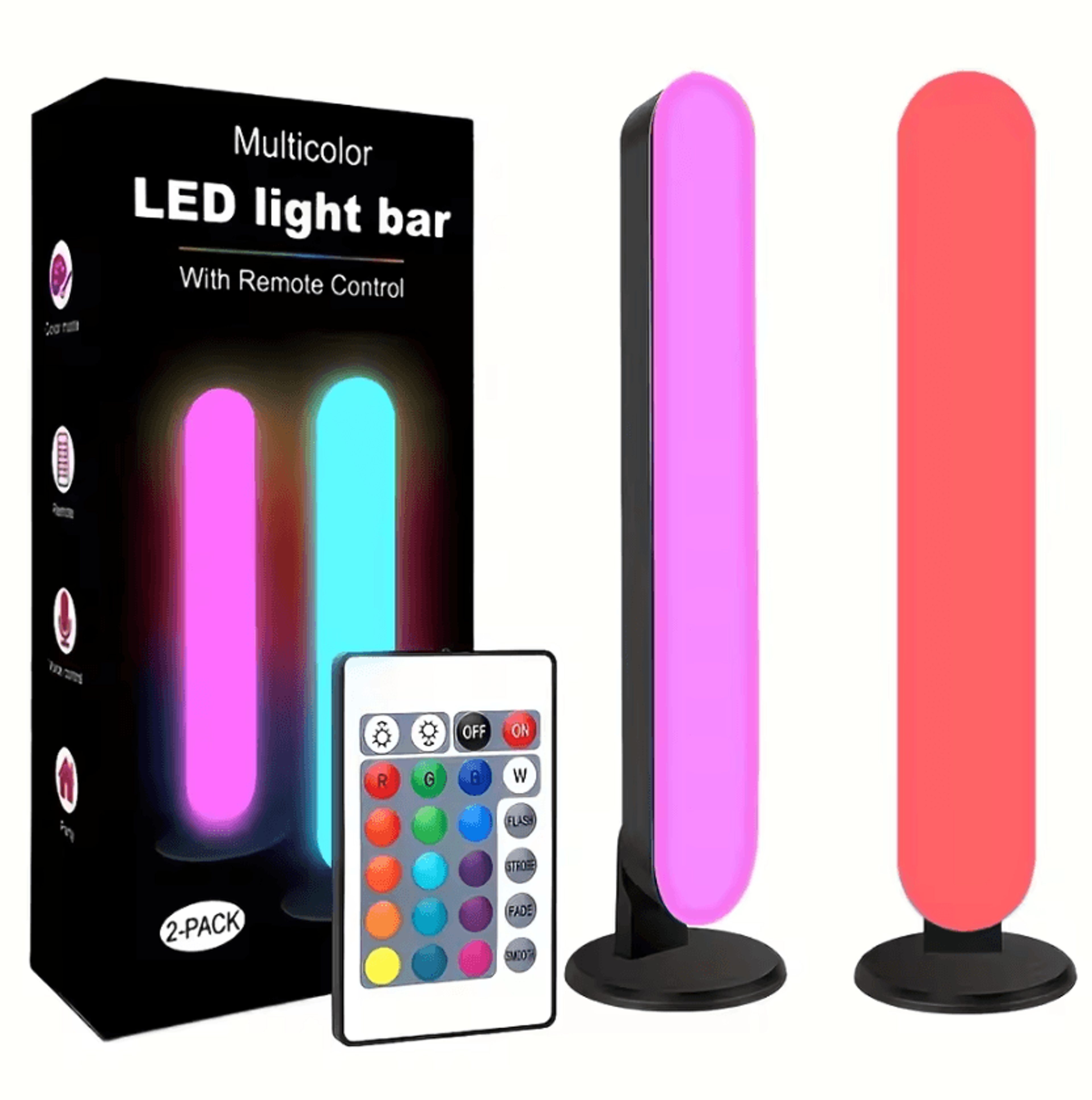 Smart RGB LED Light Bars With Remote 16 Color USB Ambient Desk Lights 4