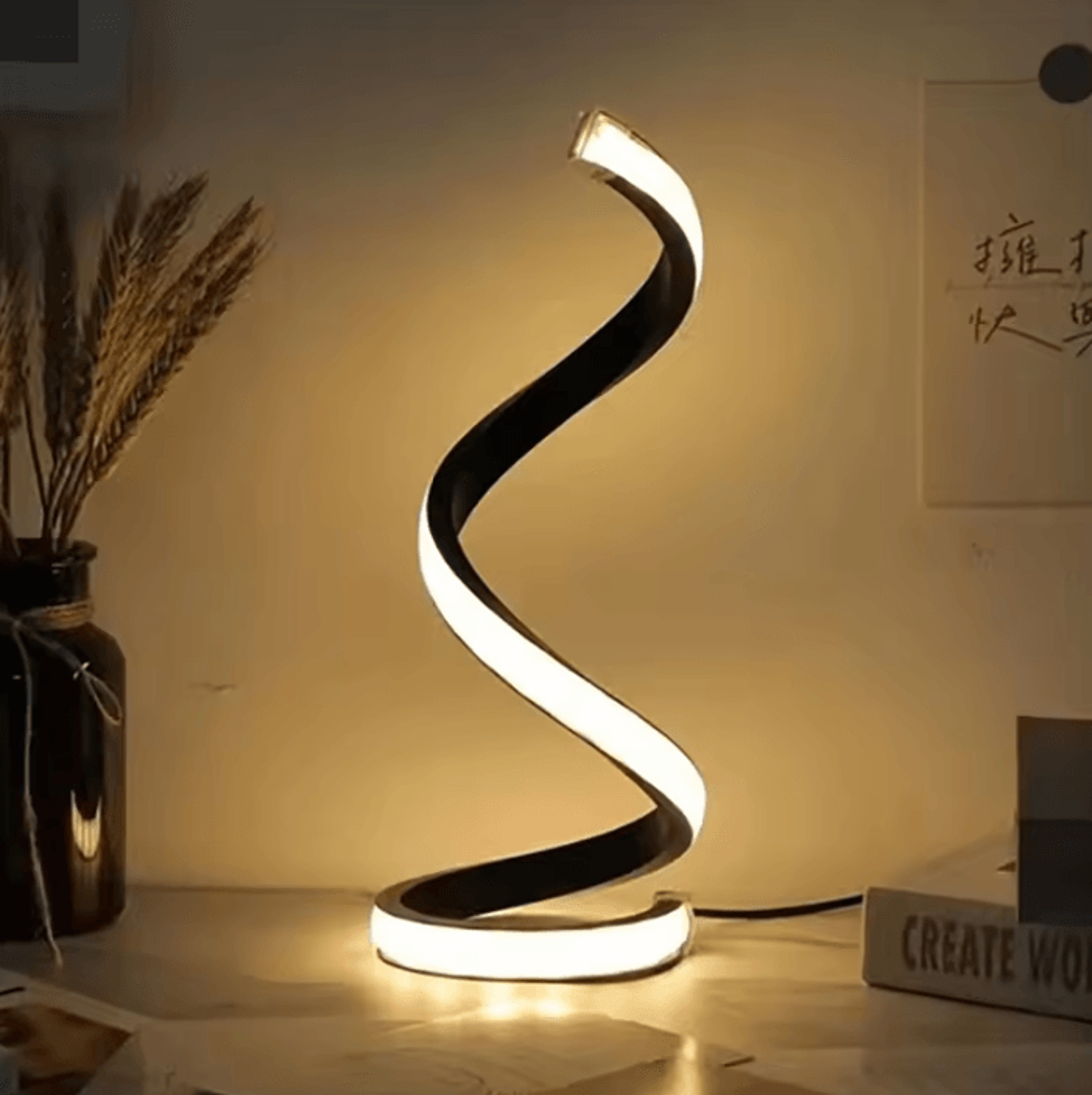 Modern Spiral LED Table Lamp Dimmable Bedside Night Light 3