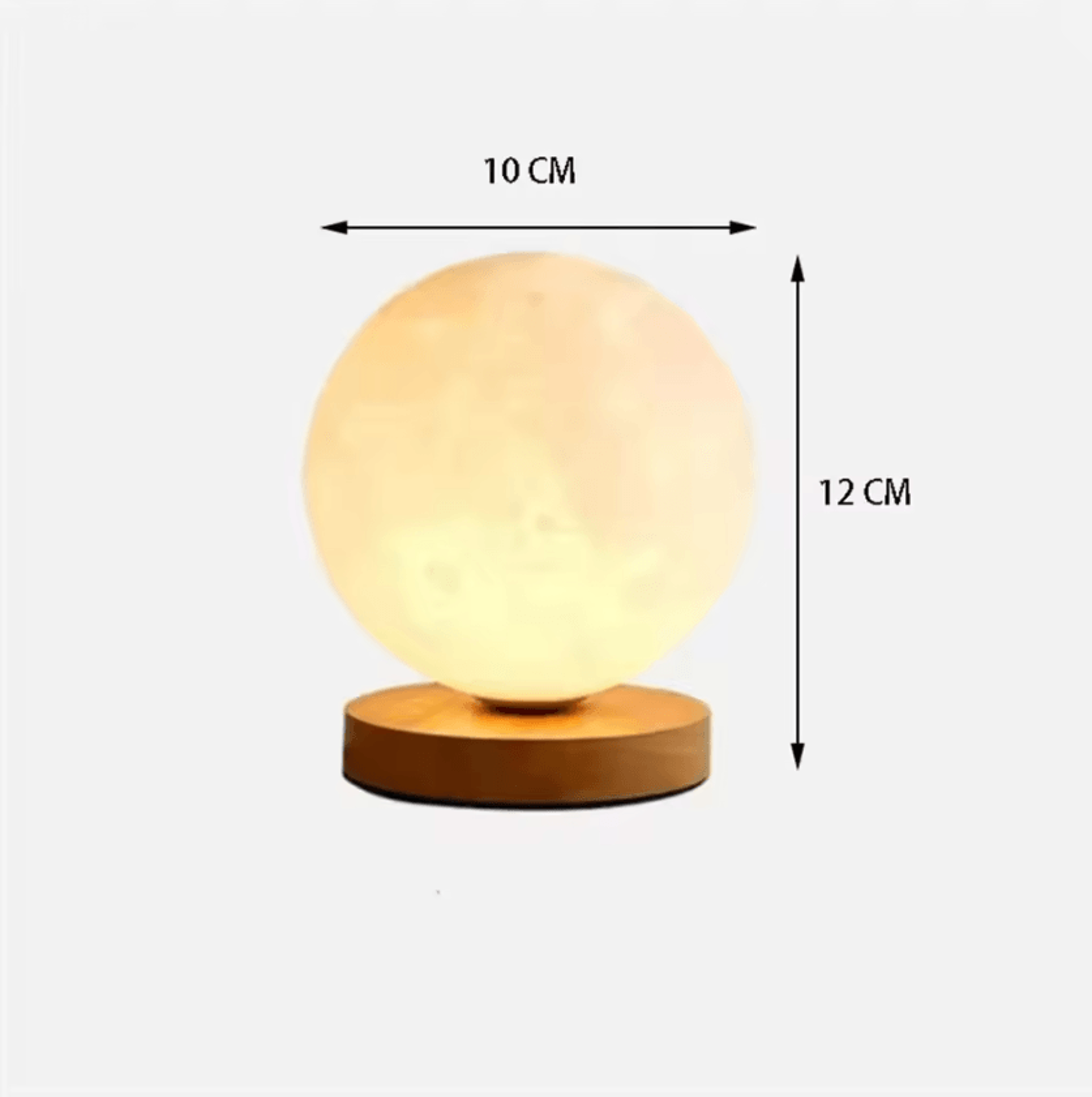 10cm LED Moon Lamp With Wire Stand Starry Bedside Night Light 3