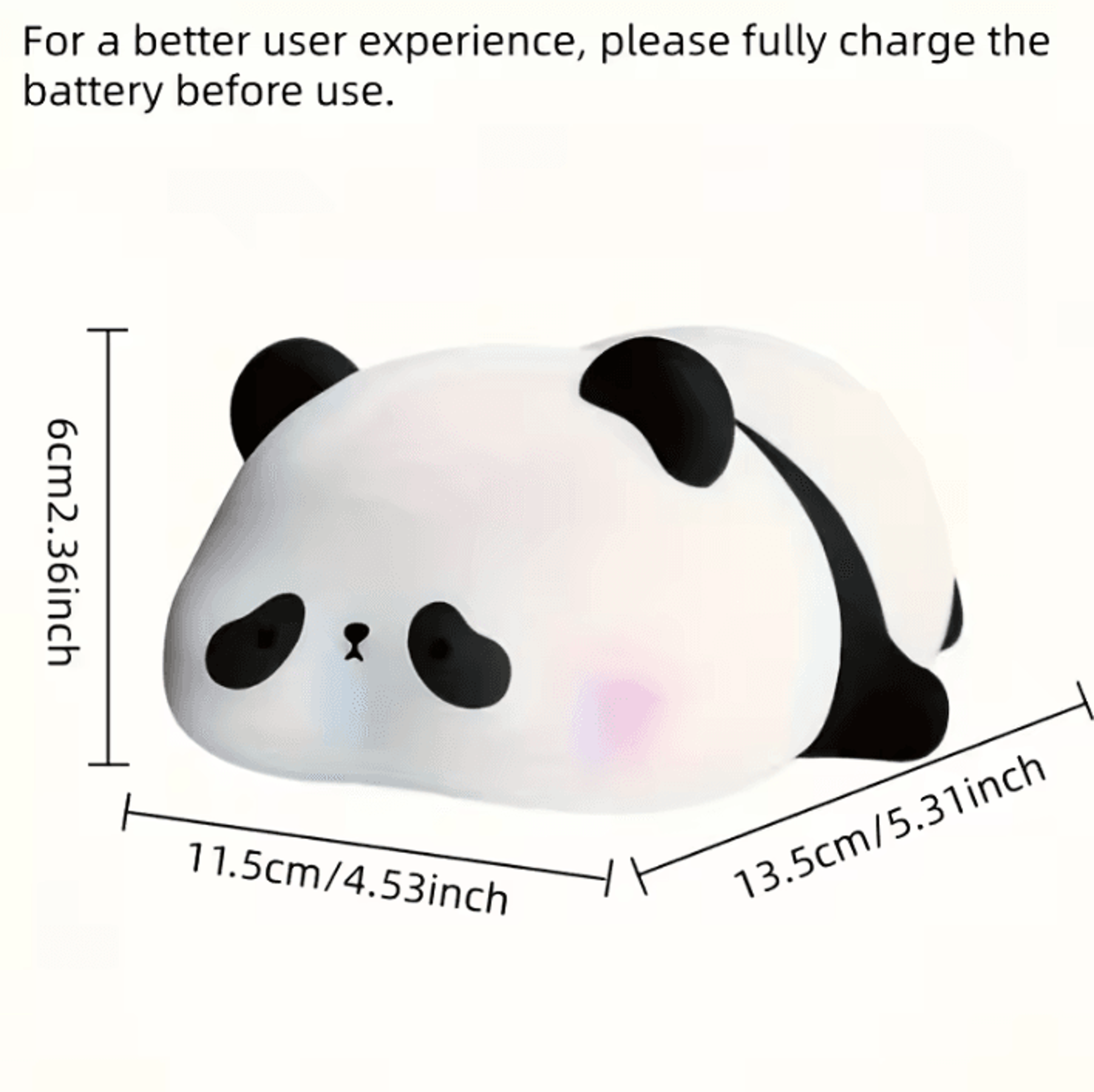 Rechargeable Panda Night Light With Timer Cute LED Bedside Lamp 2