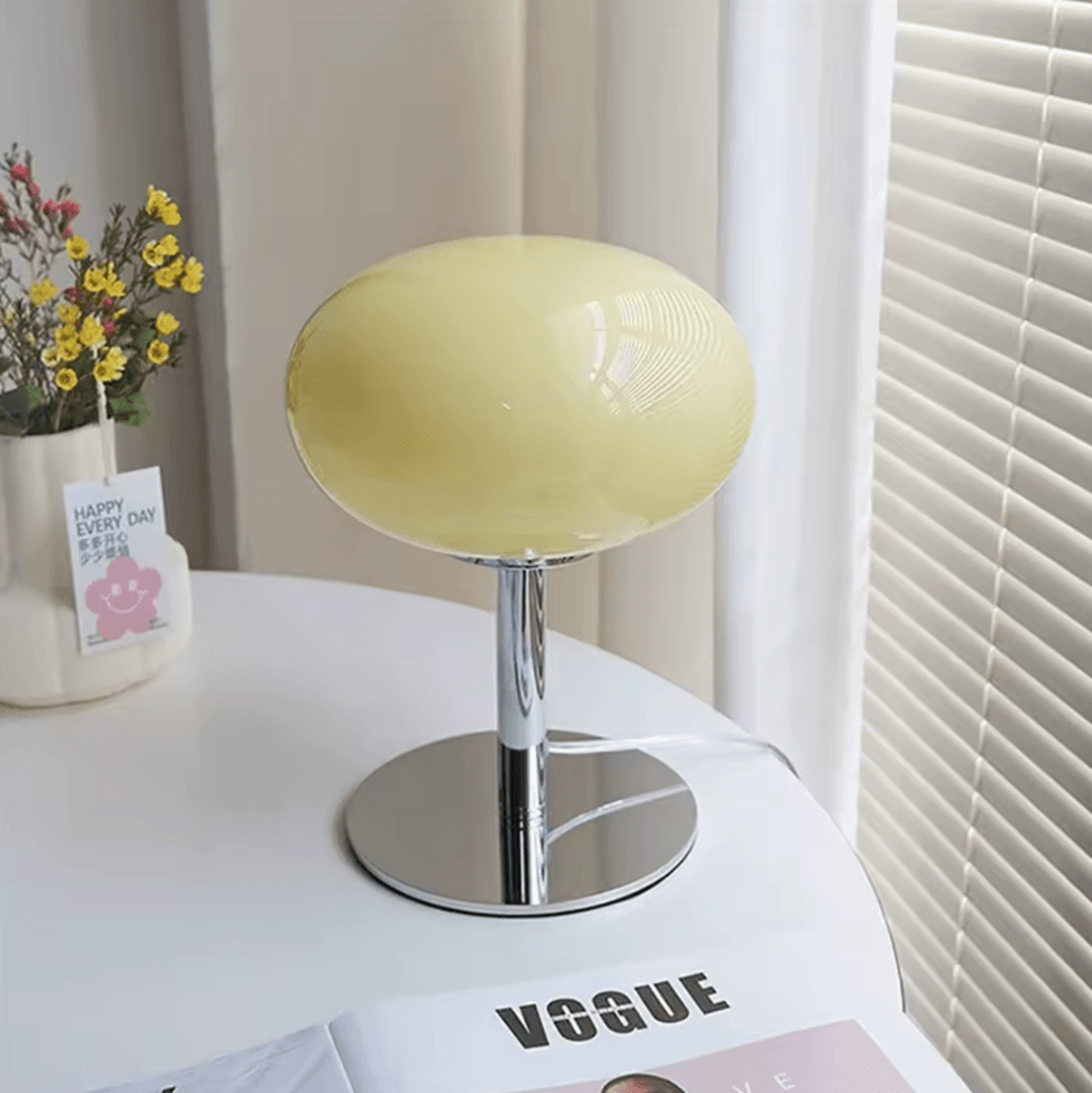 Lollipop Glass Table Lamp Retro Cream Style Bedside Standing Light 1