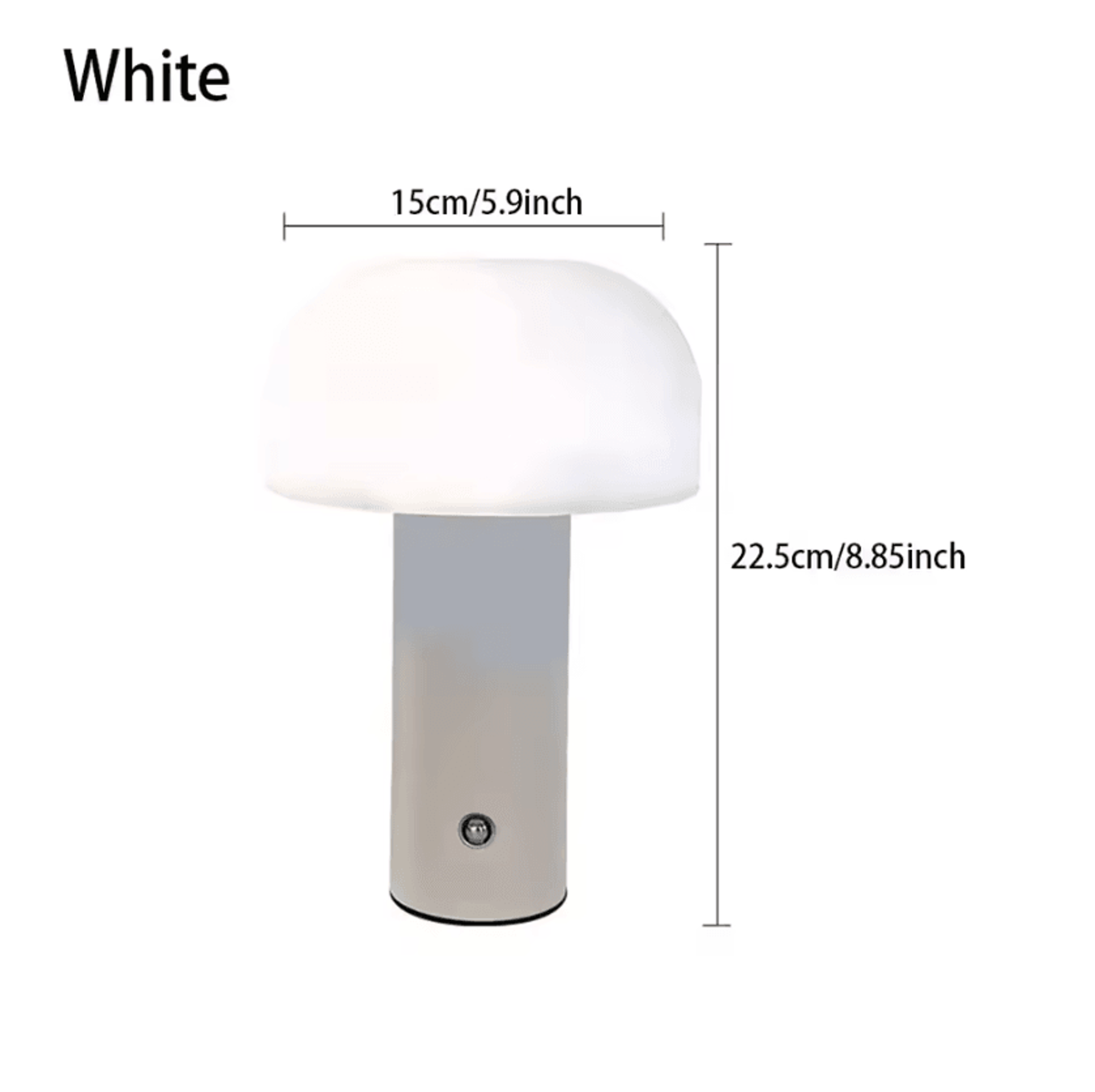 Rechargeable Mushroom LED Table Lamp 3 Color Dimmable Bedside Night Light 3