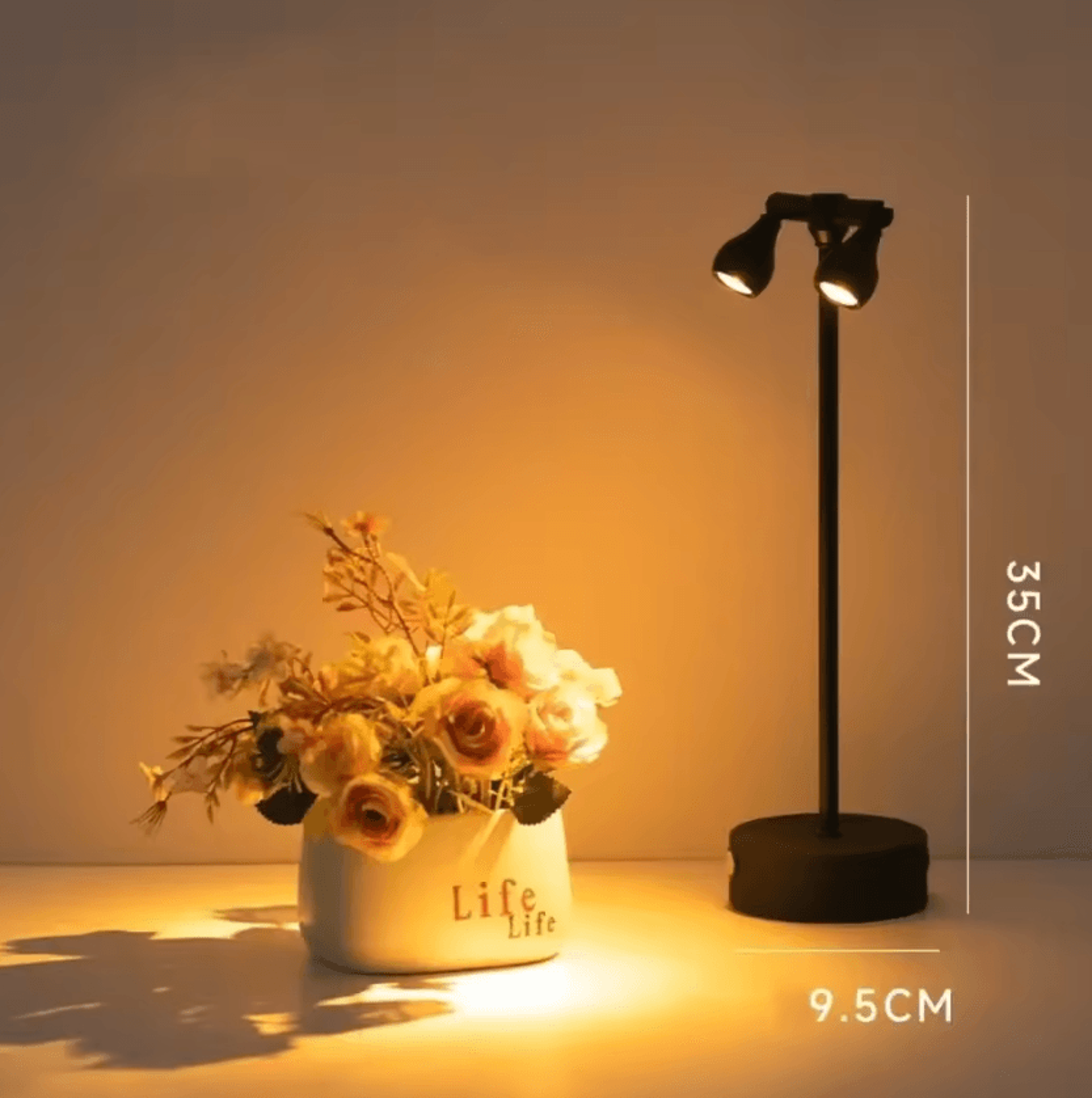 Retro Rechargeable LED Touch Desk Lamp High Pole Spotlight Table Light 5