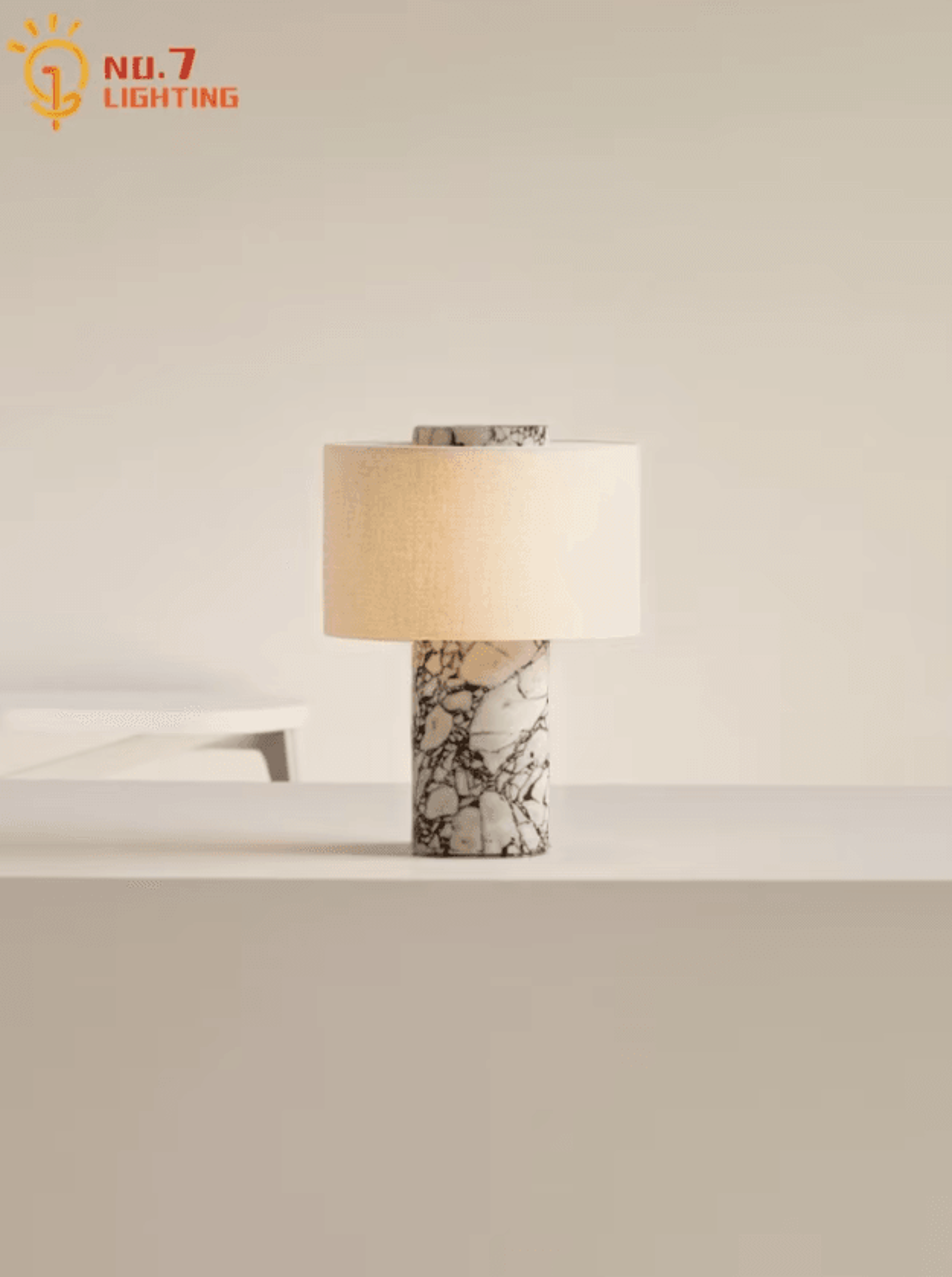 Modern Marble LED Table Lamp With Touch Control USB Rechargeable Bedside Light 0