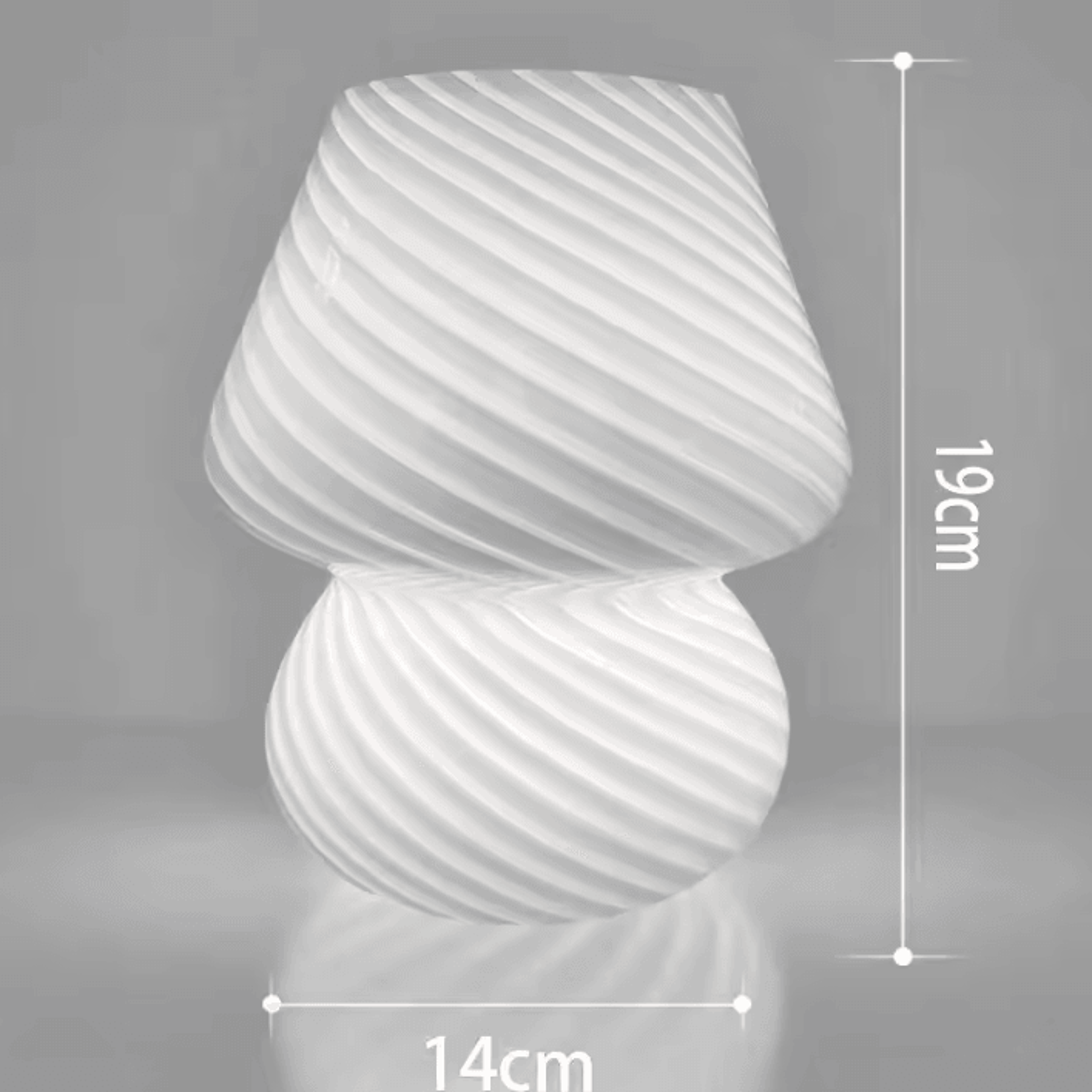 Mushroom Glass LED Table Lamp USB Dimmable Bedside Night Light 4