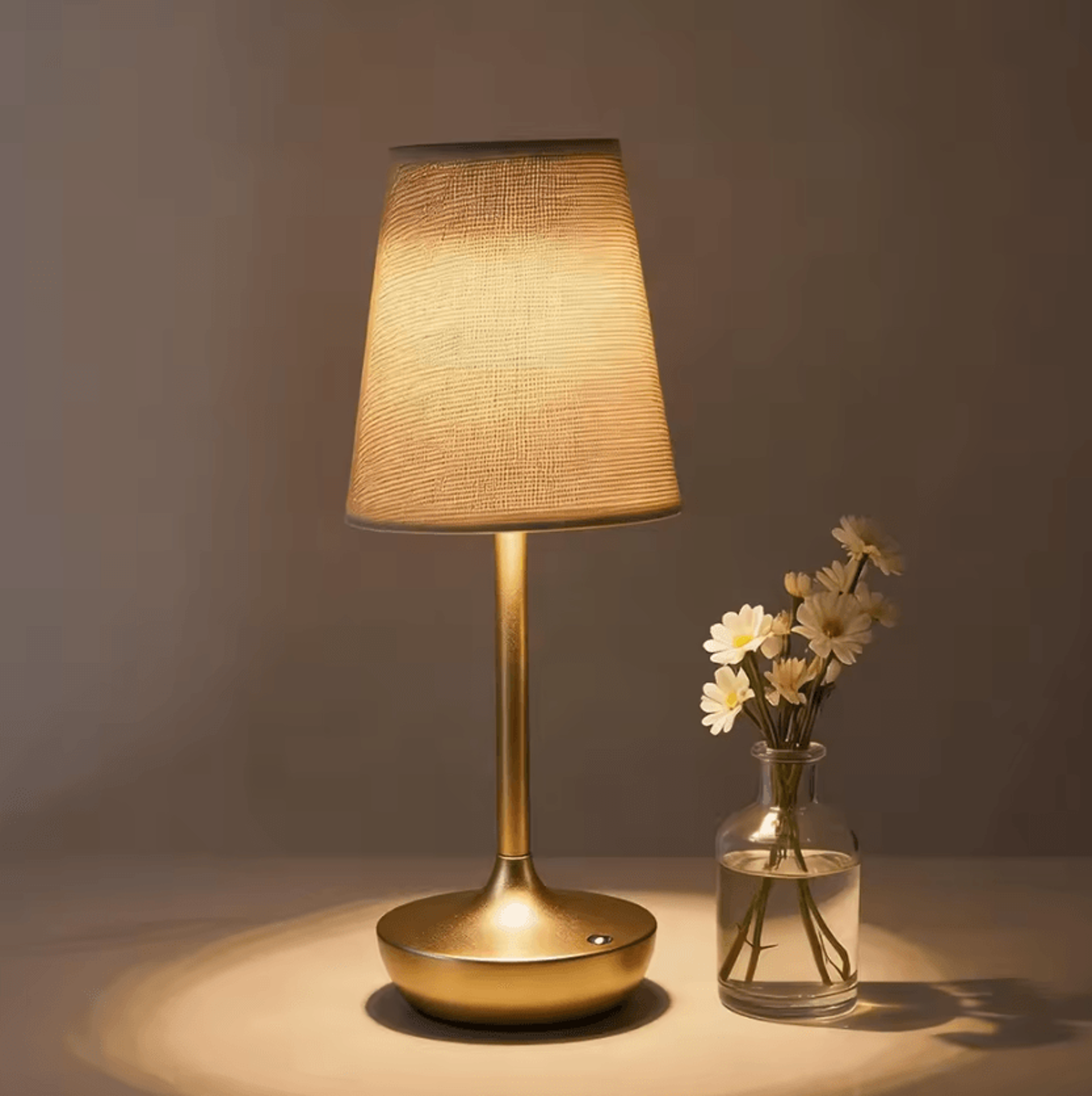 Wireless LED Table Lamp With Fabric Shade USB Rechargeable Bedside Light 3