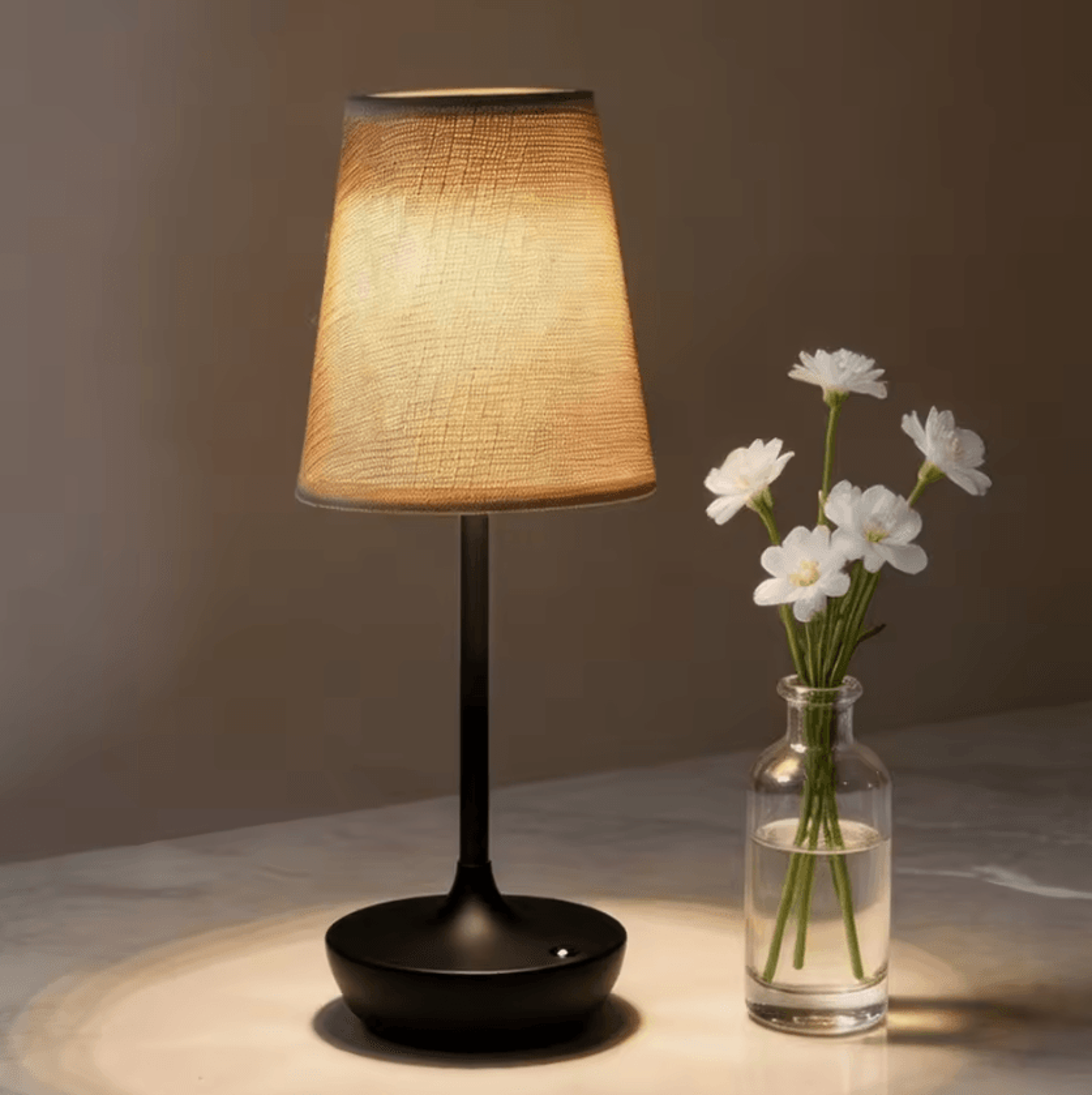 Wireless LED Table Lamp With Fabric Shade USB Rechargeable Bedside Light 4