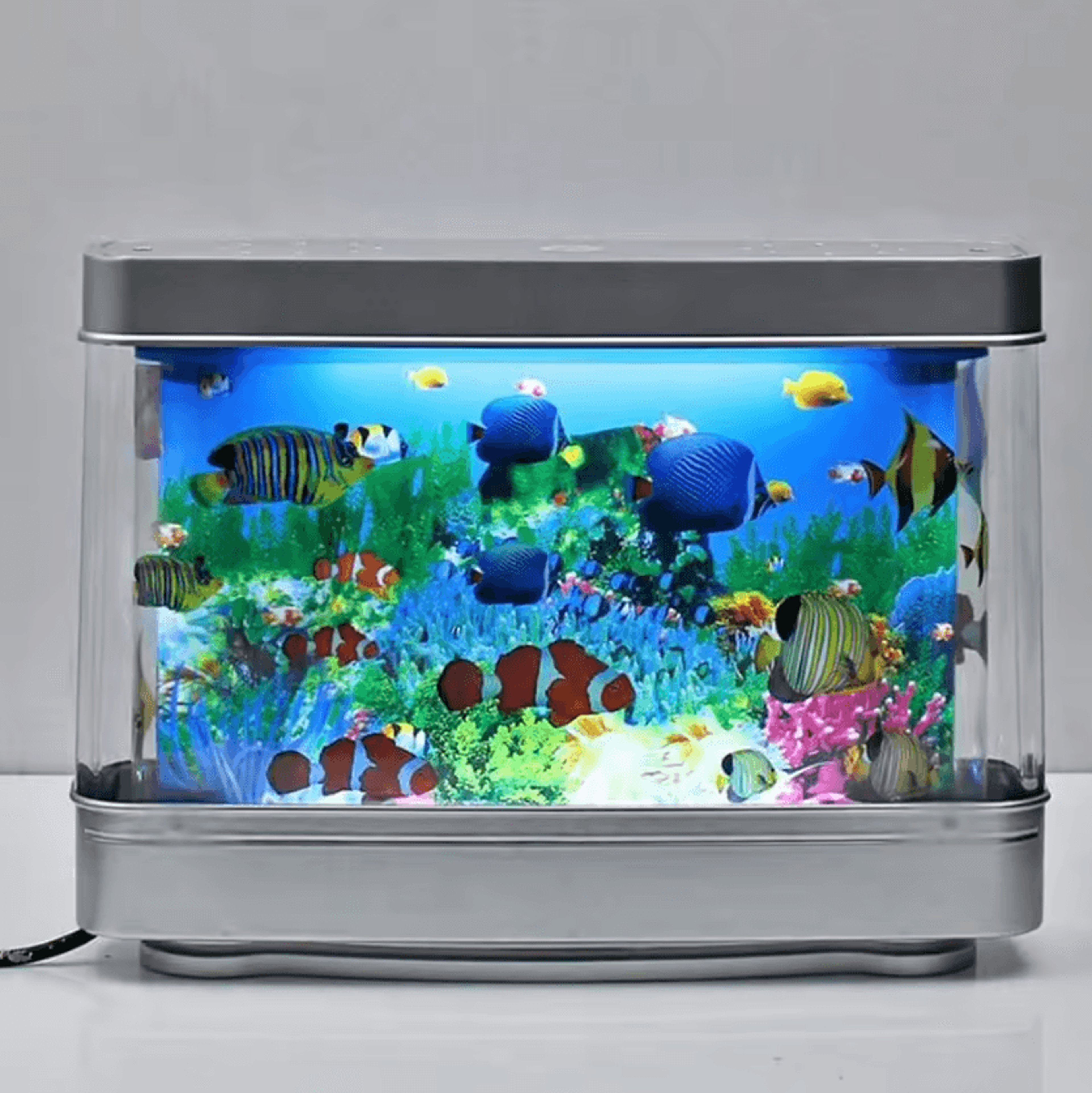 Artificial Tropical Fish Tank LED Lamp Virtual Aquarium Motion Night Light 0