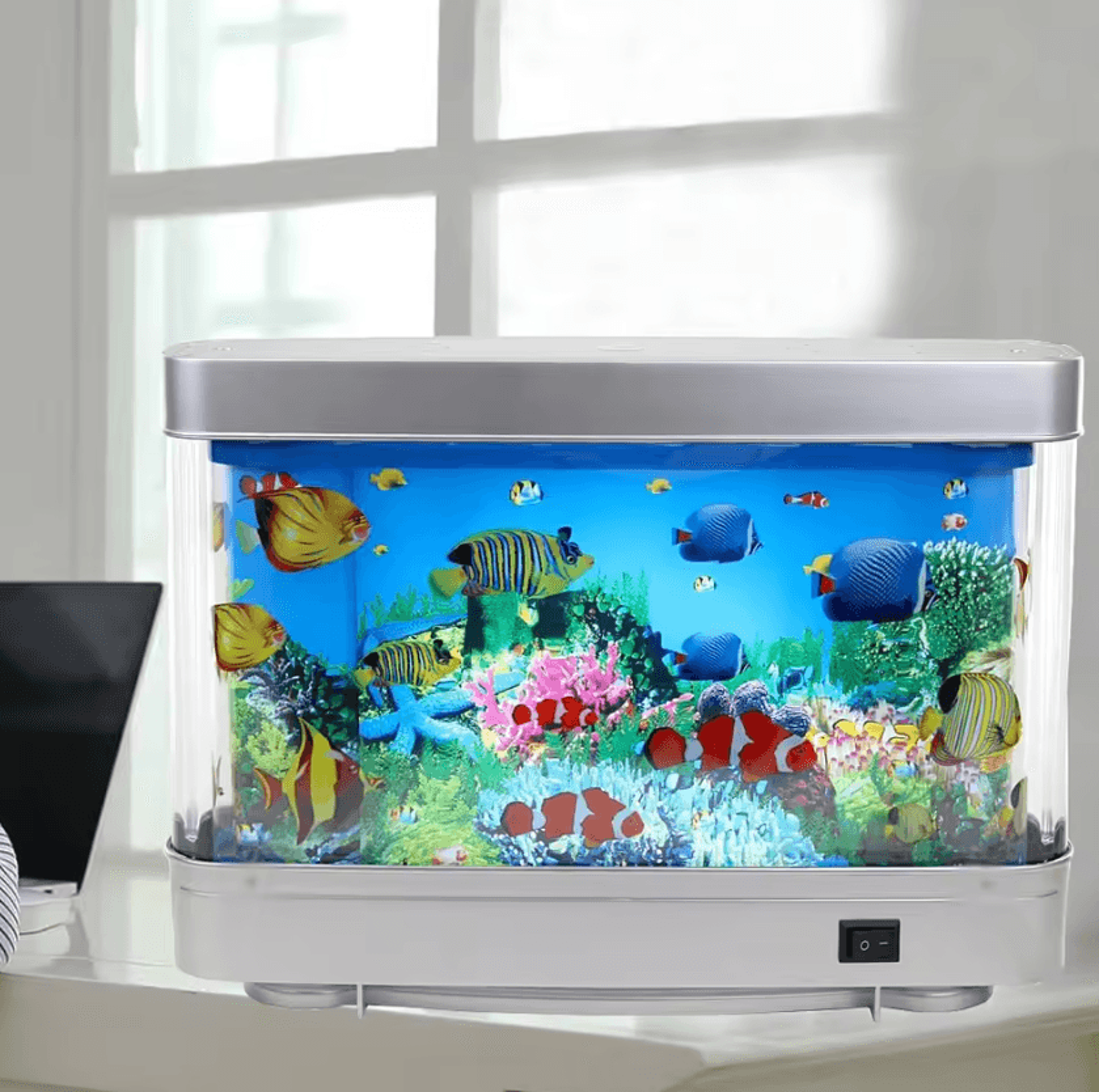 Artificial Tropical Fish Tank LED Lamp Virtual Aquarium Motion Night Light 2